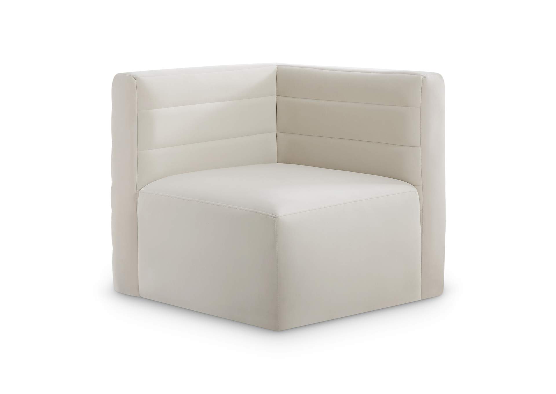 Quincy Cream Velvet Modular Corner Chair,Meridian Furniture