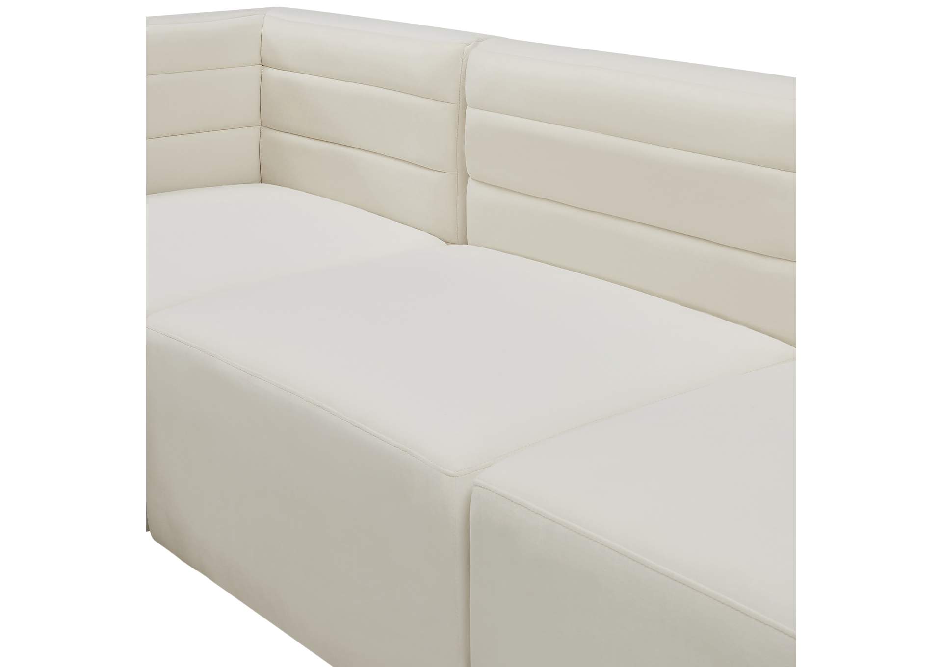 Quincy Cream Velvet Modular Corner Chair,Meridian Furniture