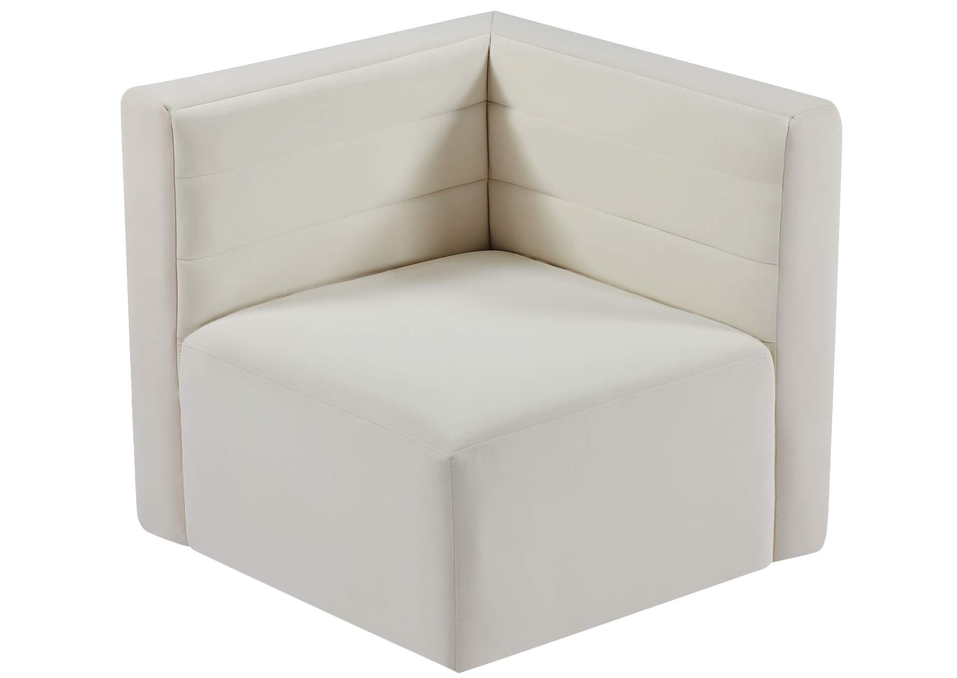 Quincy Cream Velvet Modular Corner Chair,Meridian Furniture