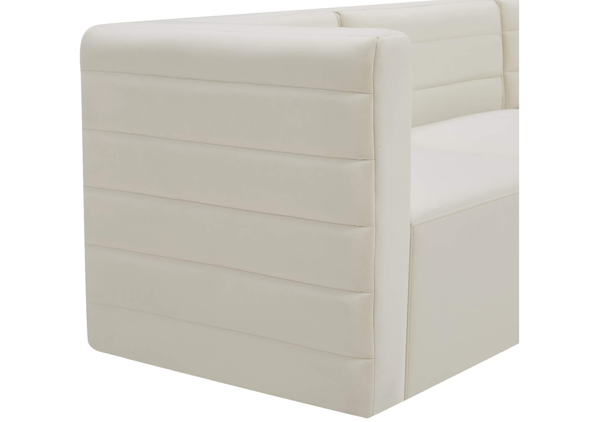 Quincy Cream Velvet Modular Corner Chair,Meridian Furniture