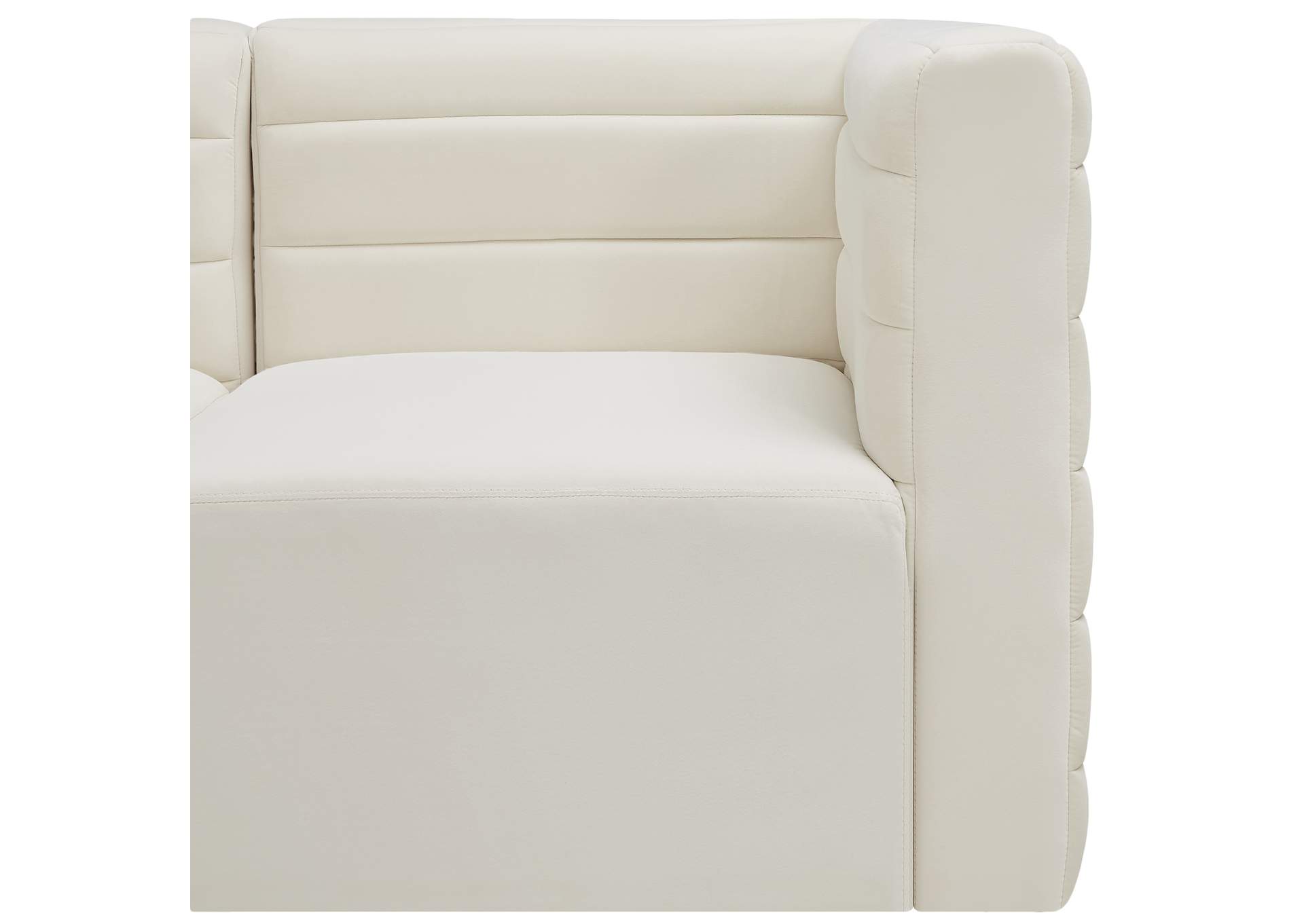 Quincy Cream Velvet Modular Corner Chair,Meridian Furniture