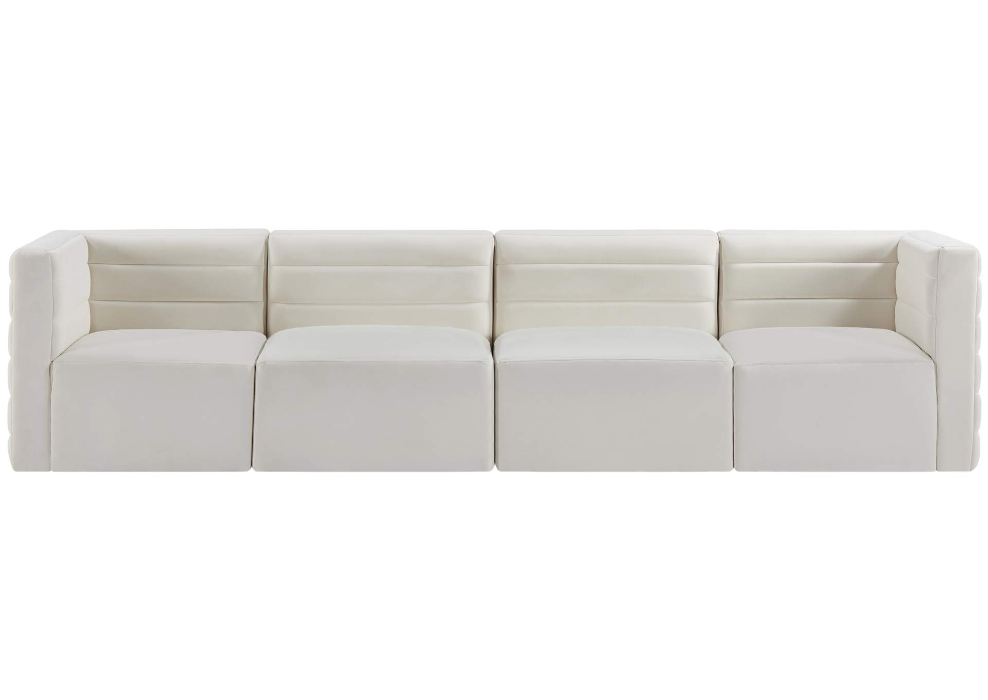 Quincy Cream Velvet Modular Sofa,Meridian Furniture