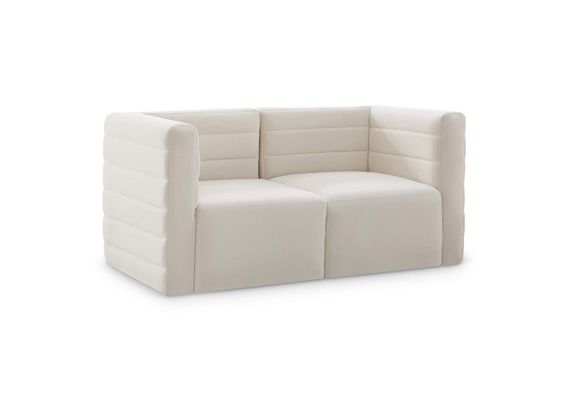 Quincy Cream Velvet Modular Sofa,Meridian Furniture