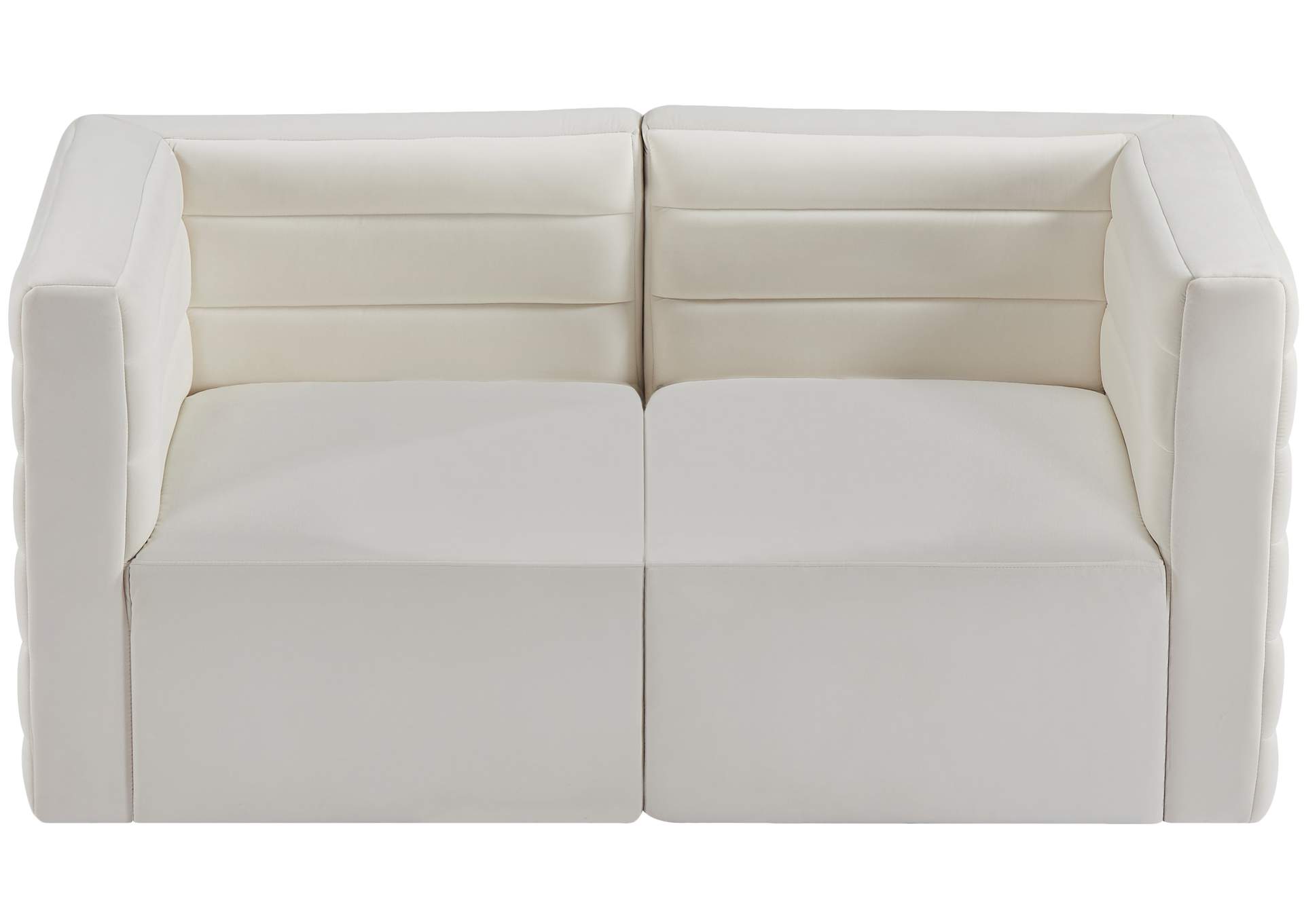 Quincy Cream Velvet Modular Sofa,Meridian Furniture