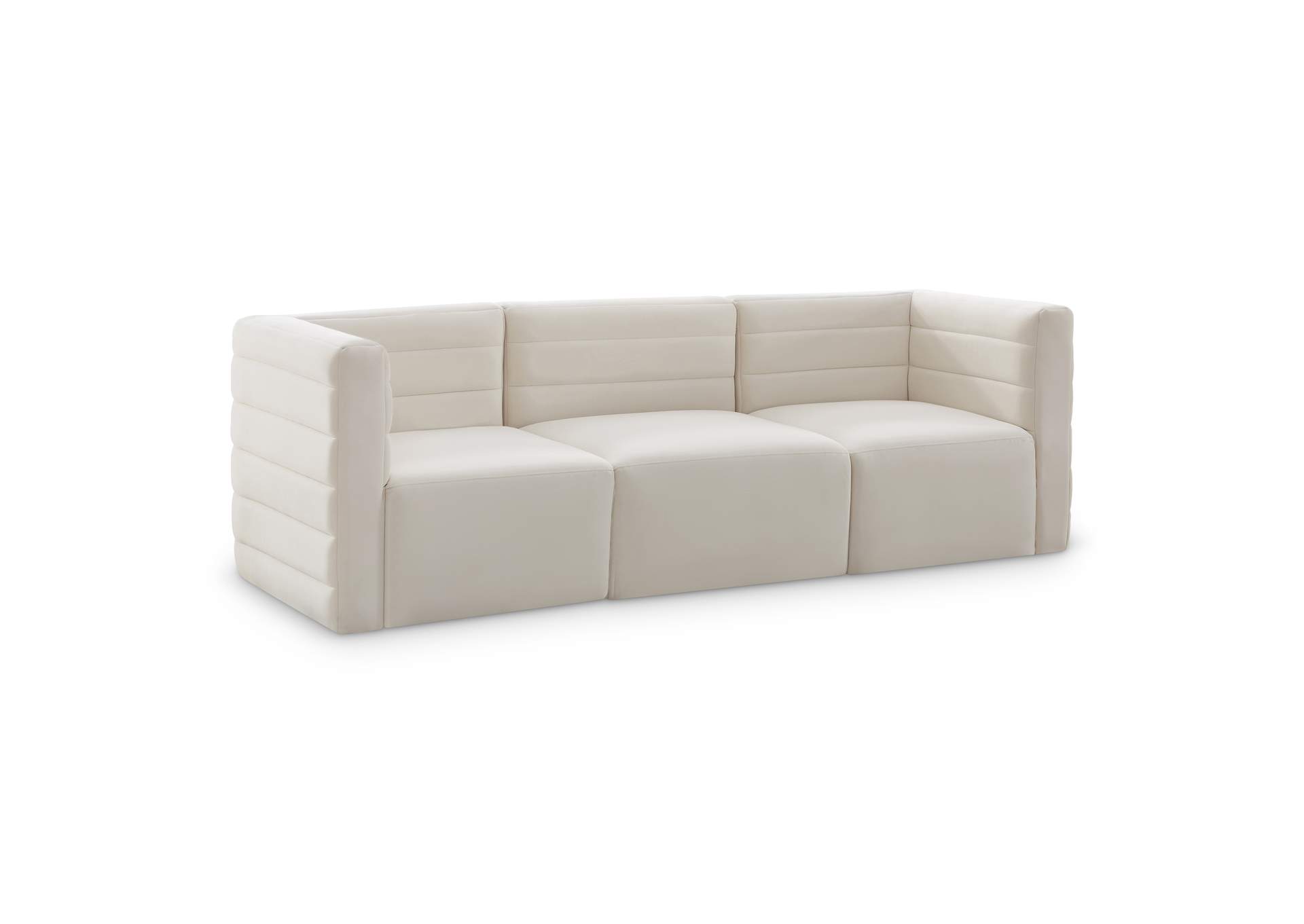 Quincy Cream Velvet Modular Sofa,Meridian Furniture