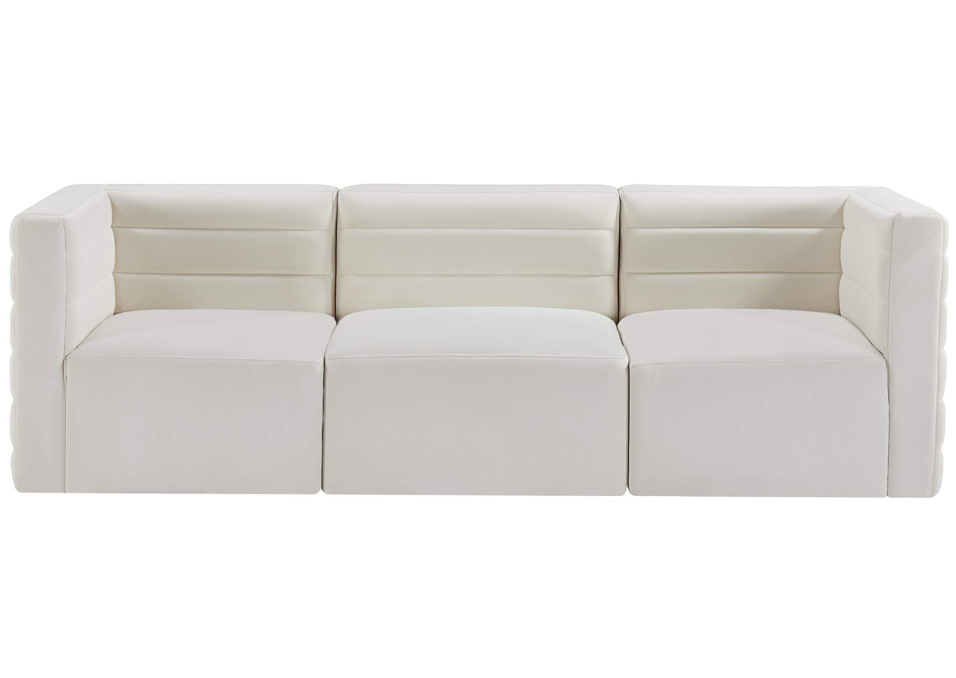 Quincy Cream Velvet Modular Sofa,Meridian Furniture