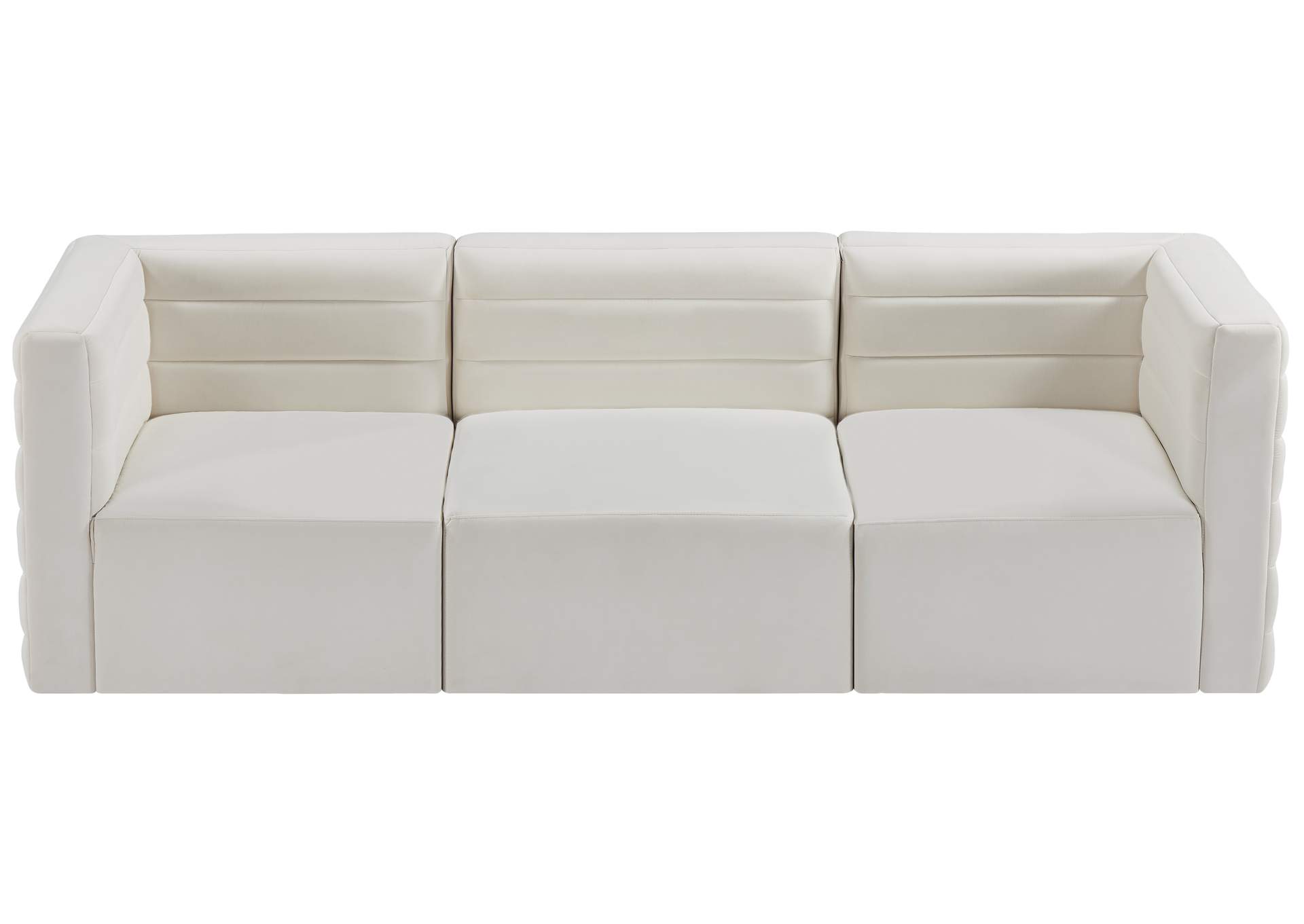 Quincy Cream Velvet Modular Sofa,Meridian Furniture