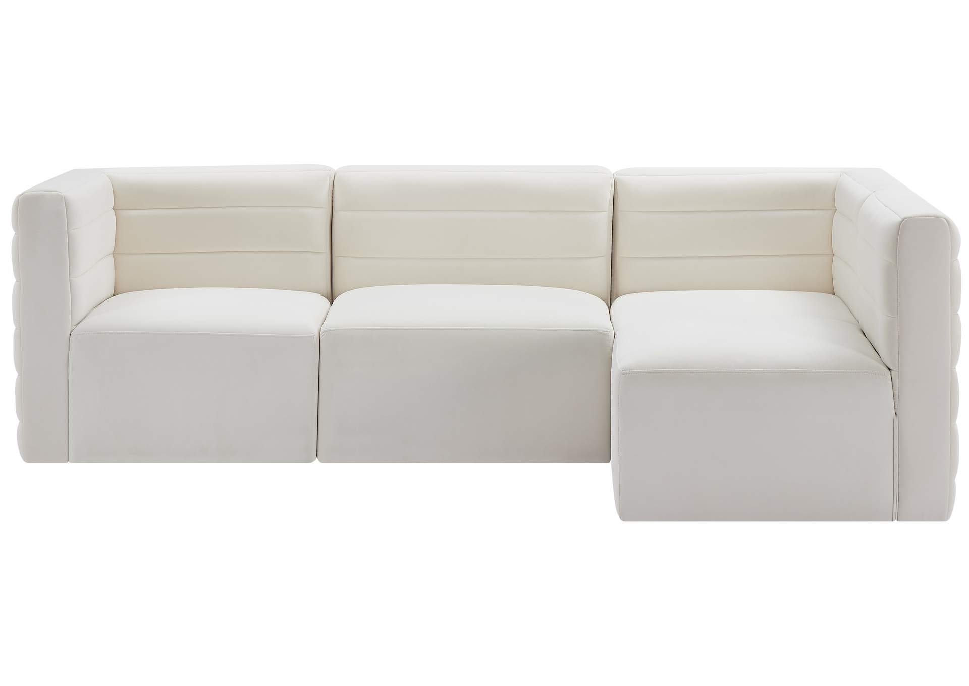 Quincy Cream Velvet Modular Sectional,Meridian Furniture