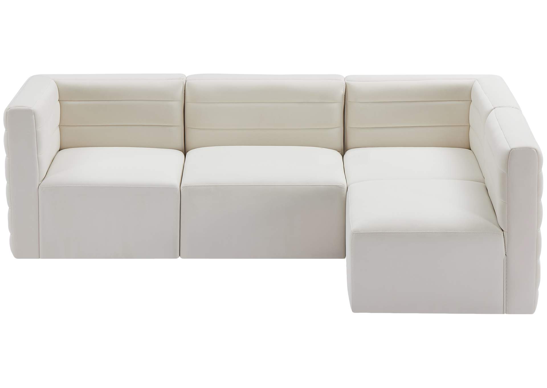 Quincy Cream Velvet Modular Sectional,Meridian Furniture