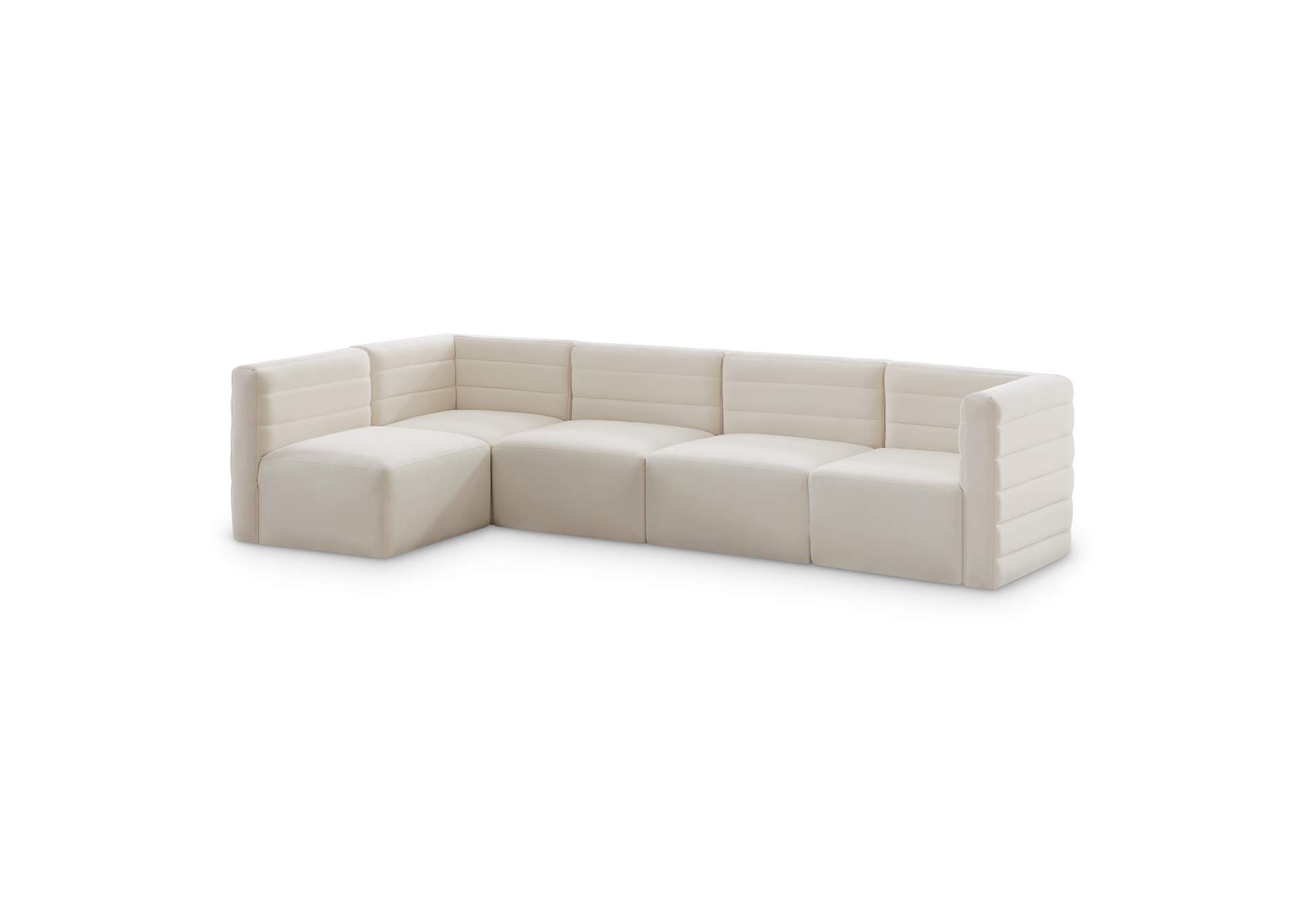 Quincy Cream Velvet Modular Sectional,Meridian Furniture