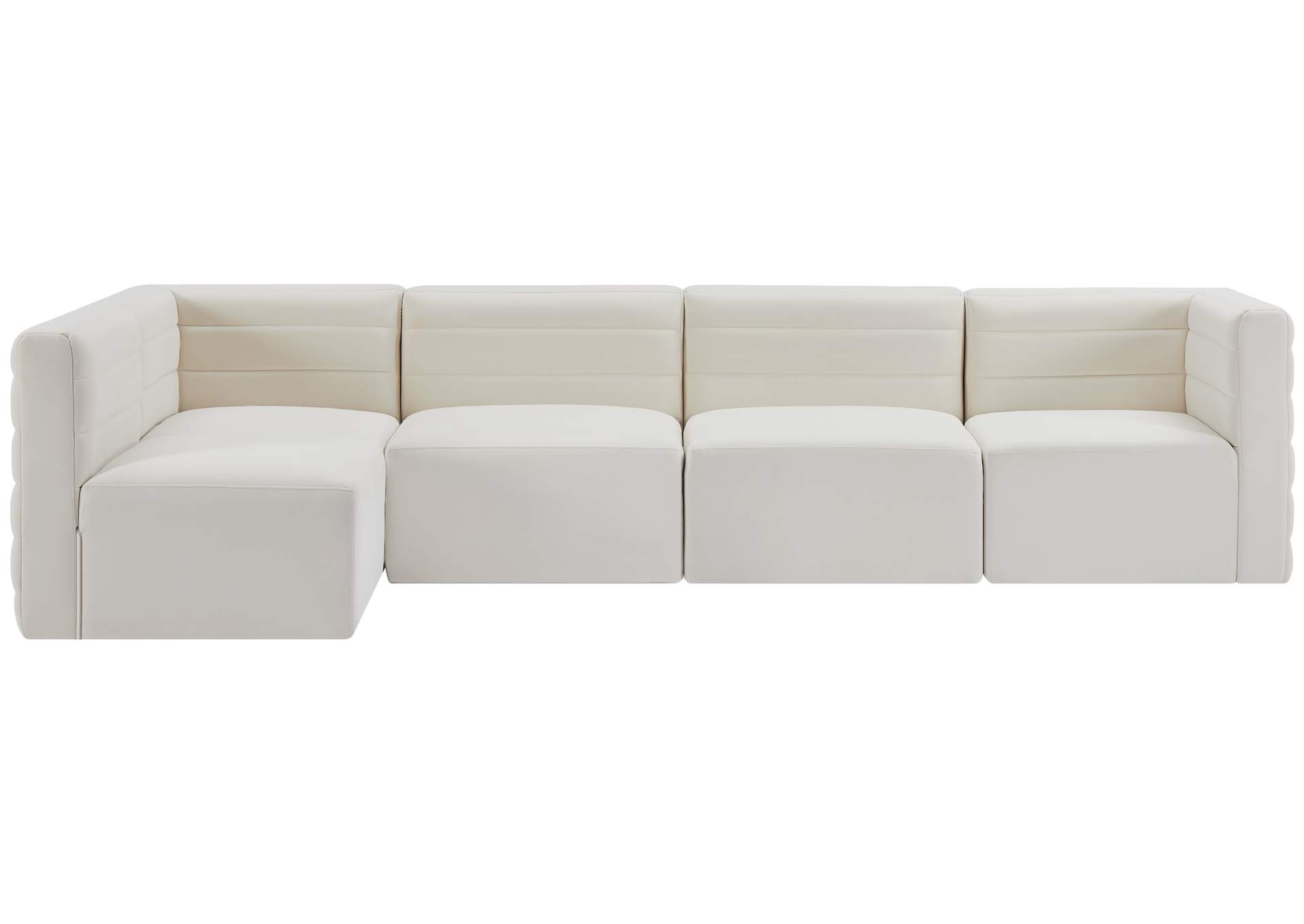 Quincy Cream Velvet Modular Sectional,Meridian Furniture