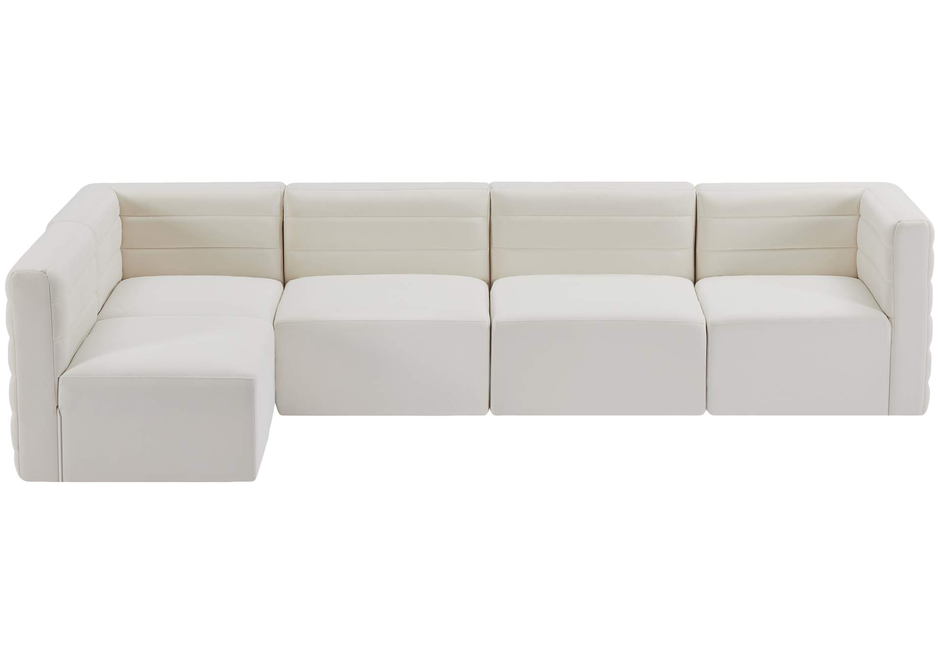 Quincy Cream Velvet Modular Sectional,Meridian Furniture