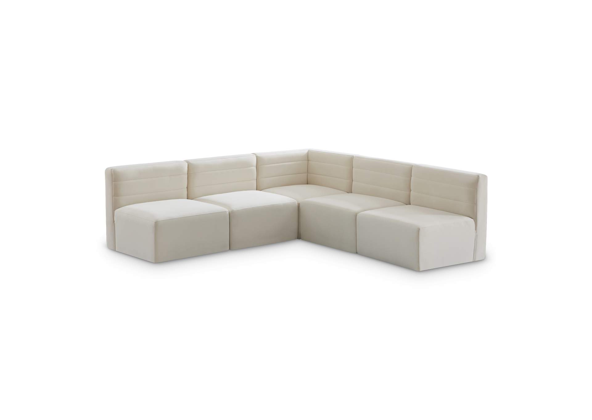 Quincy Cream Velvet Modular Sectional,Meridian Furniture