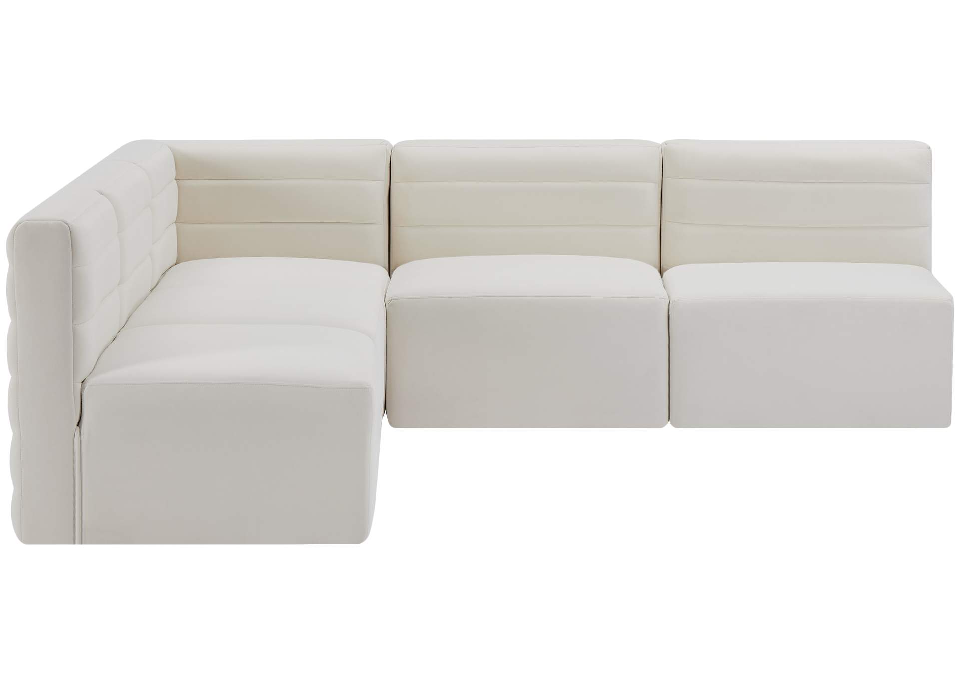 Quincy Cream Velvet Modular Sectional,Meridian Furniture