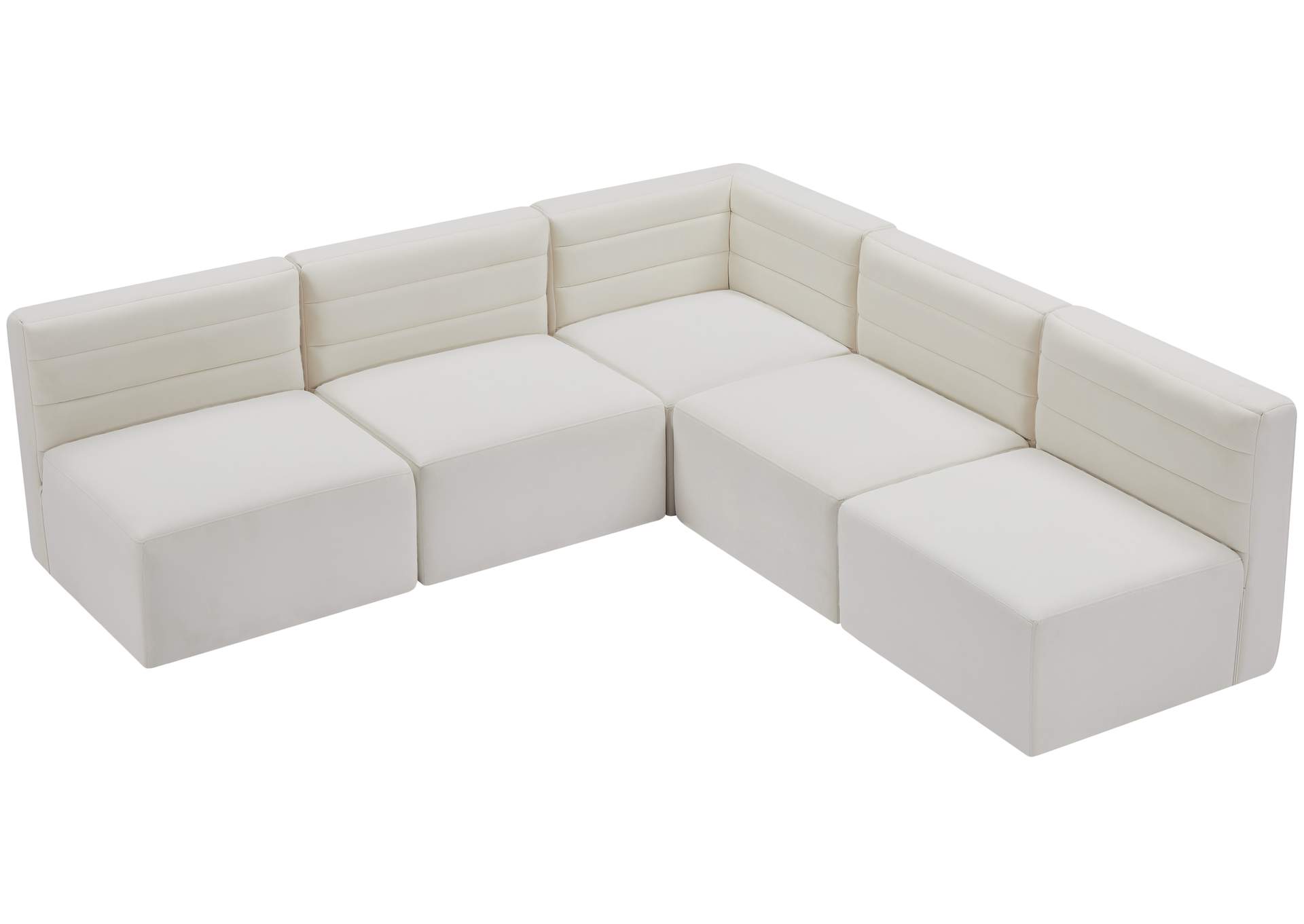 Quincy Cream Velvet Modular Sectional,Meridian Furniture