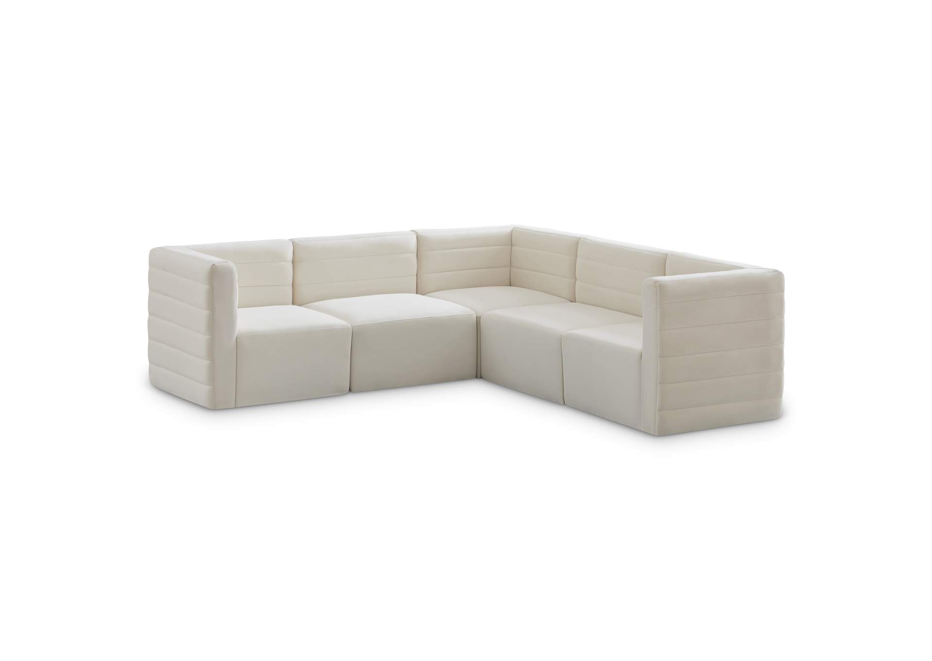 Quincy Cream Velvet Modular Sectional,Meridian Furniture