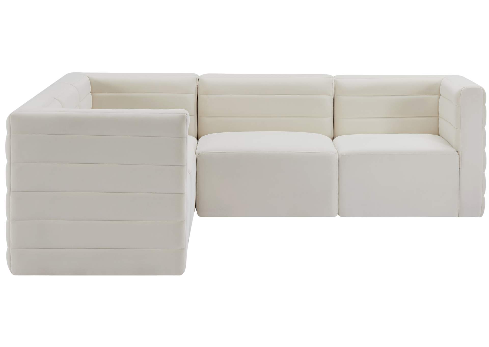 Quincy Cream Velvet Modular Sectional,Meridian Furniture