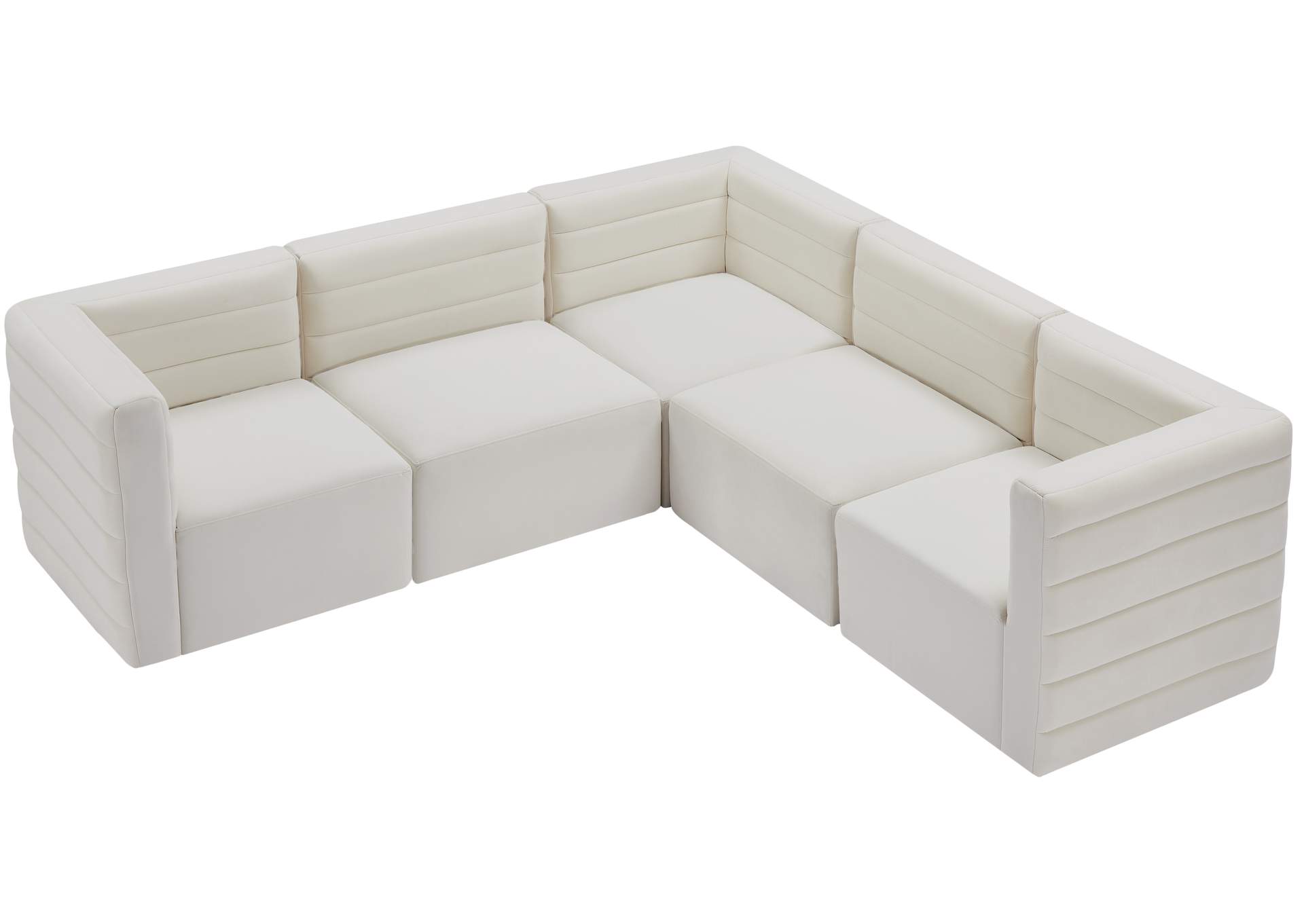 Quincy Cream Velvet Modular Sectional,Meridian Furniture