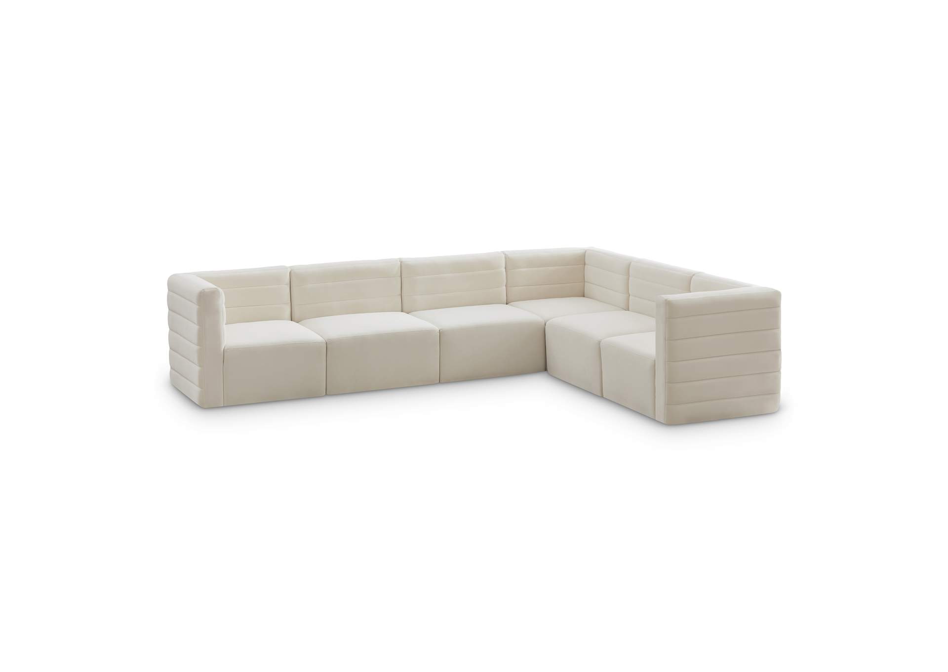 Quincy Cream Velvet Modular Sectional,Meridian Furniture