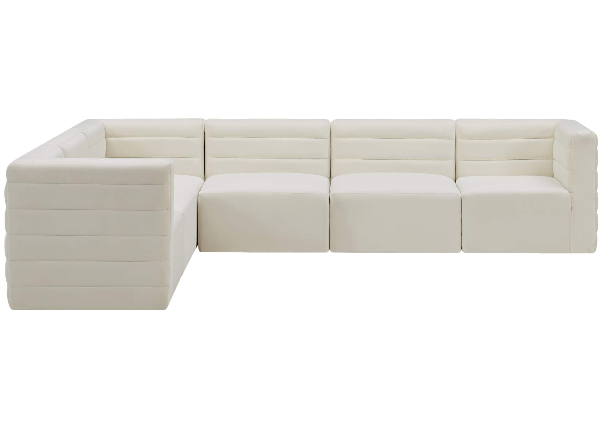 Quincy Cream Velvet Modular Sectional,Meridian Furniture