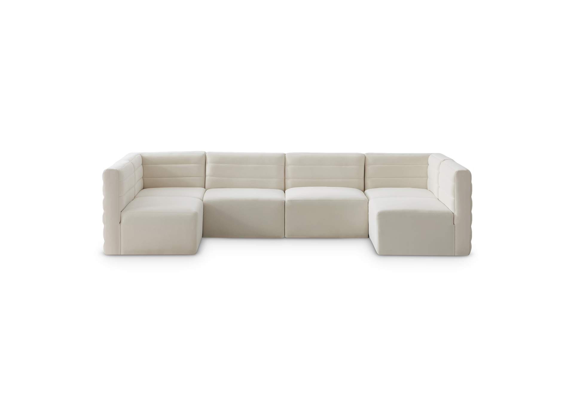 Quincy Cream Velvet Modular Sectional,Meridian Furniture