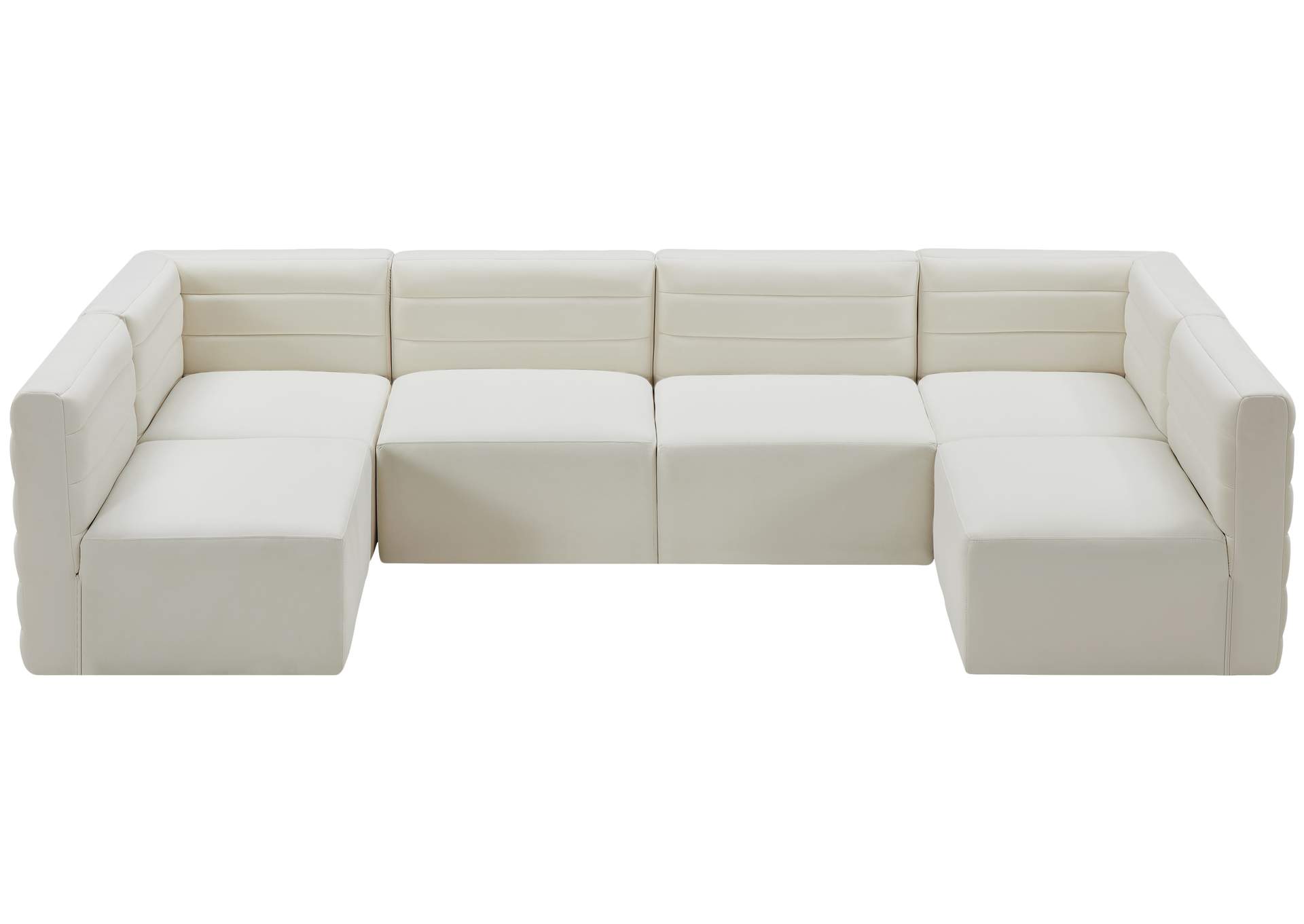 Quincy Cream Velvet Modular Sectional,Meridian Furniture