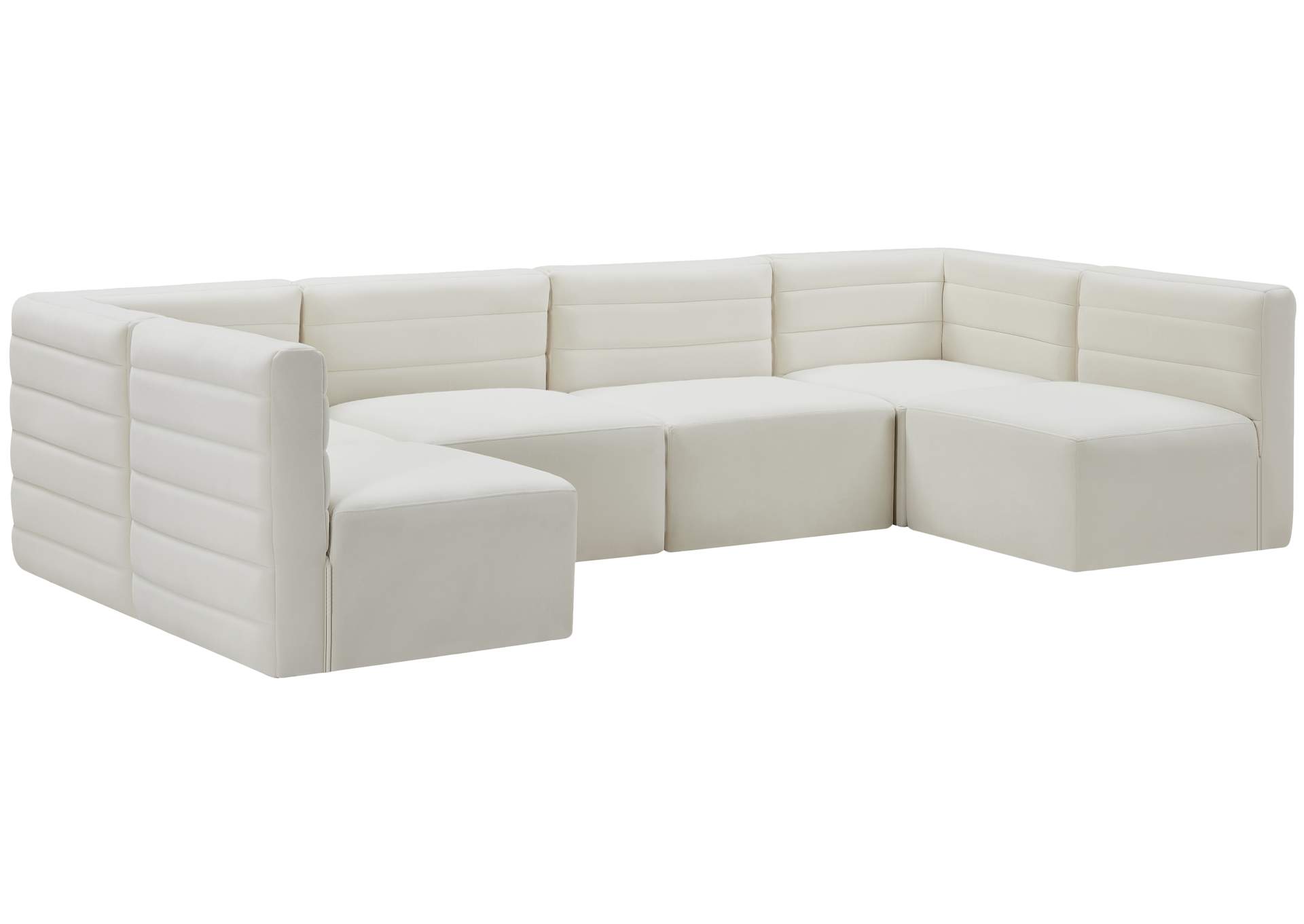 Quincy Cream Velvet Modular Sectional,Meridian Furniture