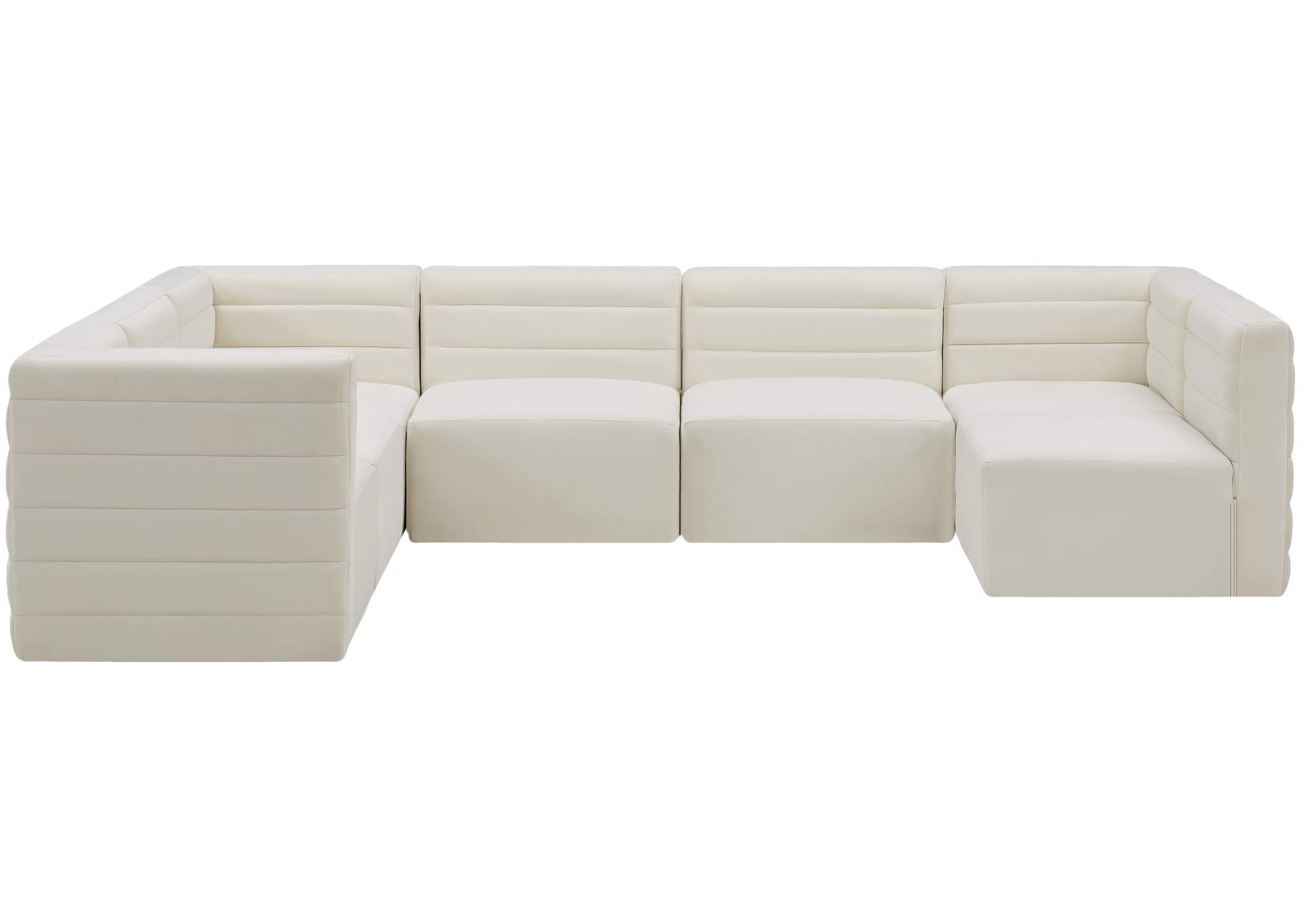 Quincy Cream Velvet Modular Sectional,Meridian Furniture