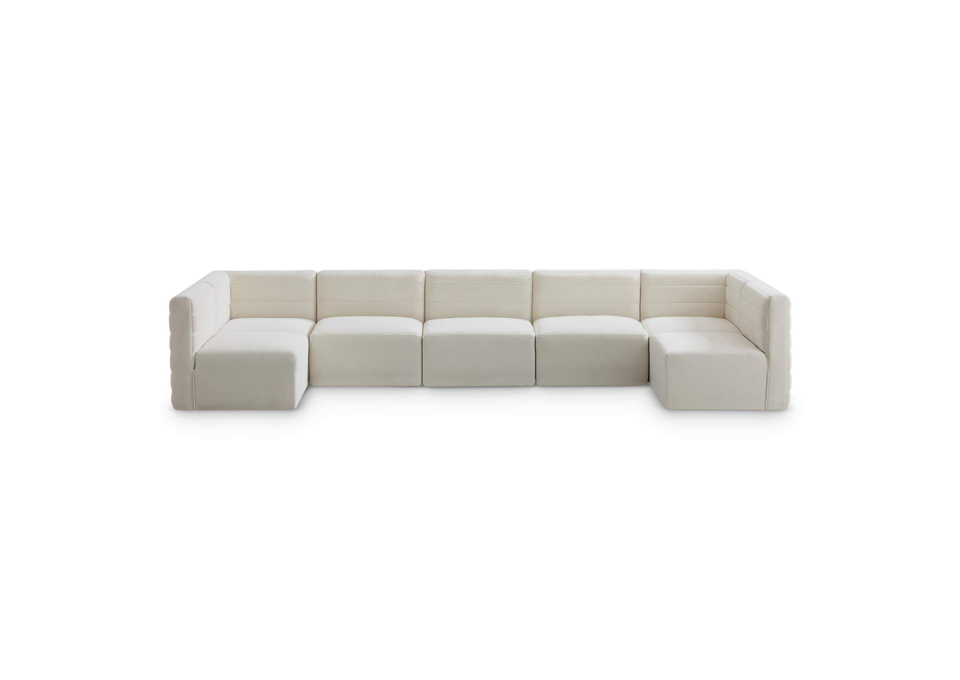 Quincy Cream Velvet Modular Sectional,Meridian Furniture