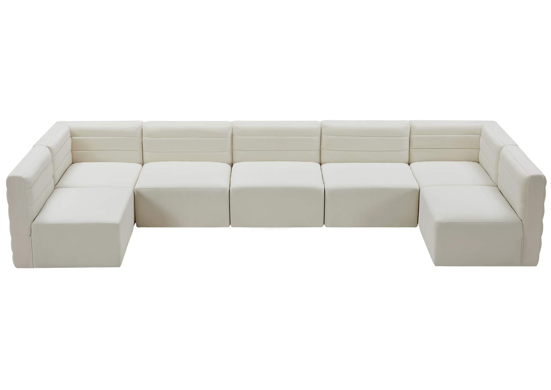 Quincy Cream Velvet Modular Sectional,Meridian Furniture