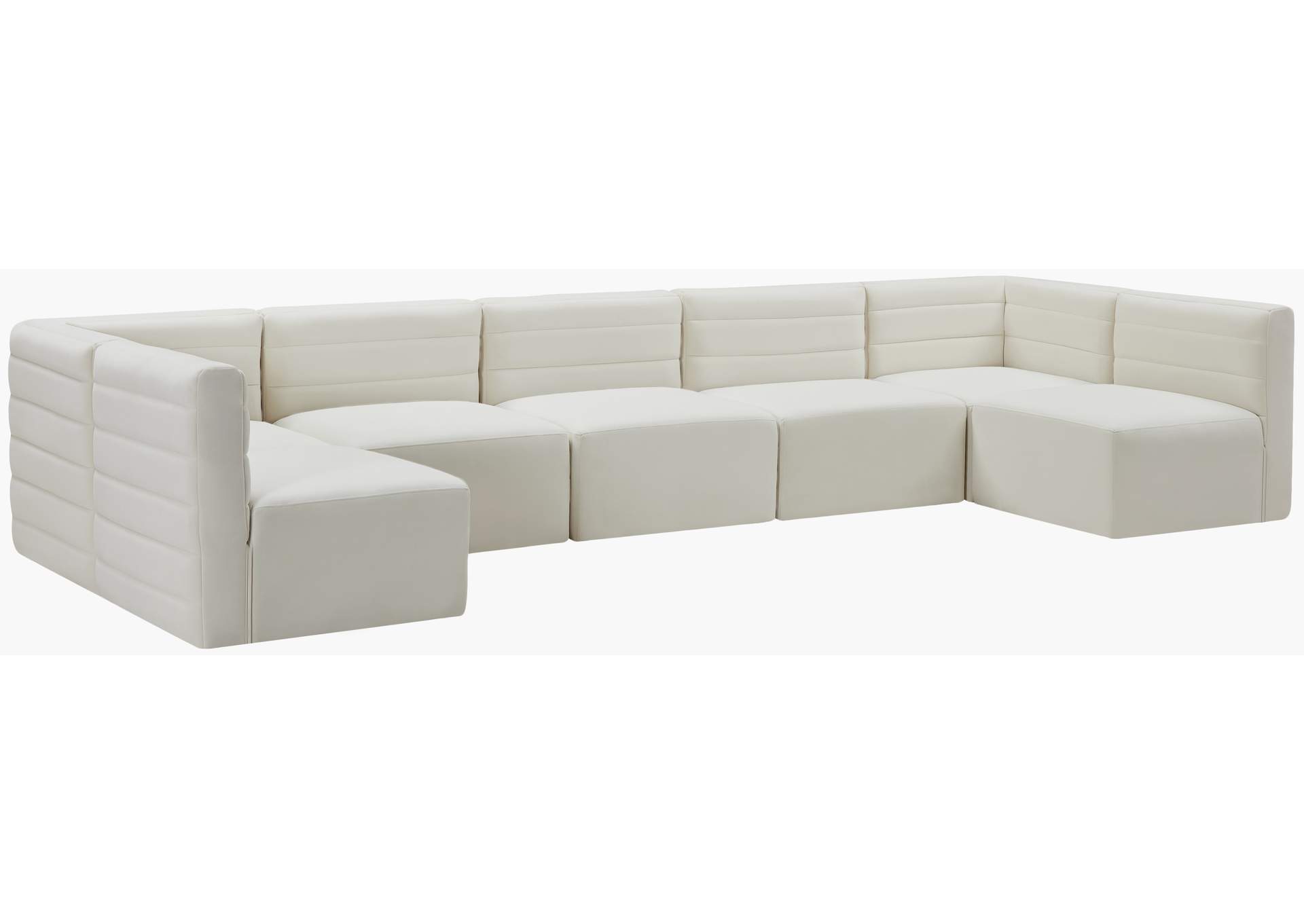 Quincy Cream Velvet Modular Sectional,Meridian Furniture