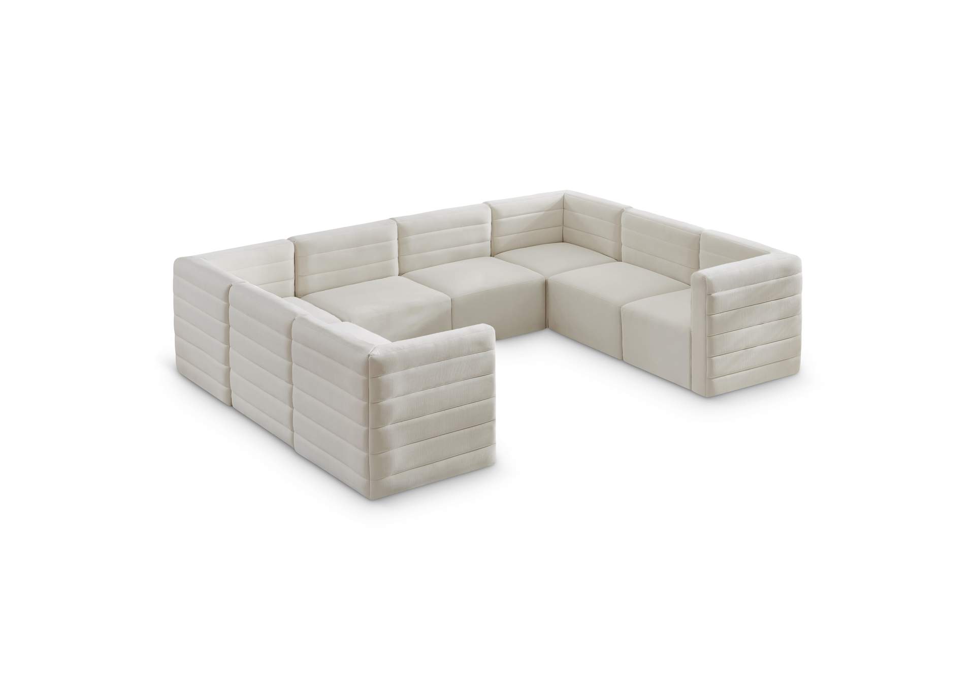 Quincy Cream Velvet Modular Sectional,Meridian Furniture