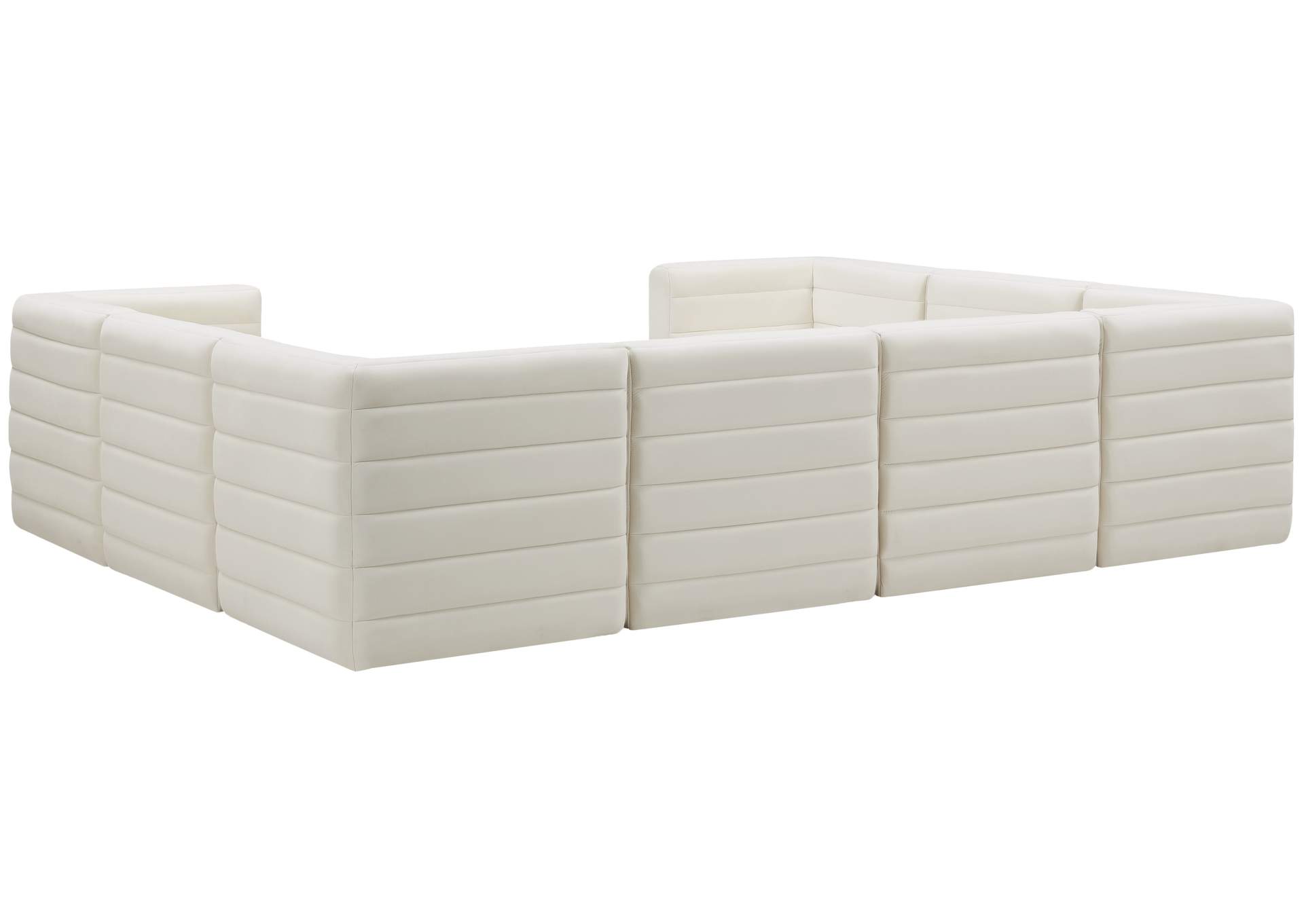 Quincy Cream Velvet Modular Sectional,Meridian Furniture