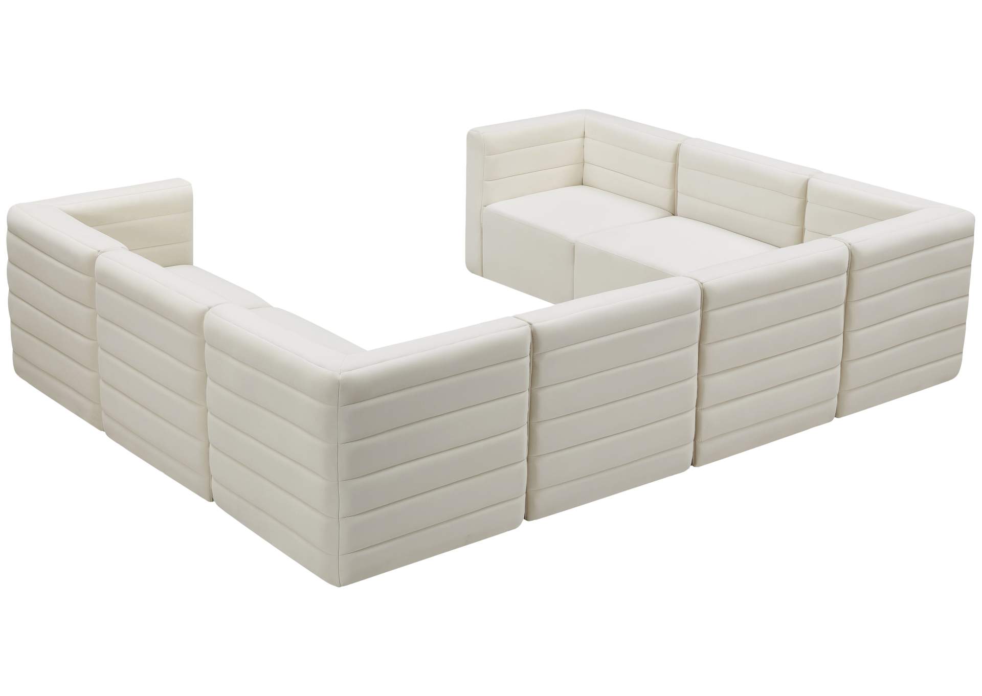 Quincy Cream Velvet Modular Sectional,Meridian Furniture