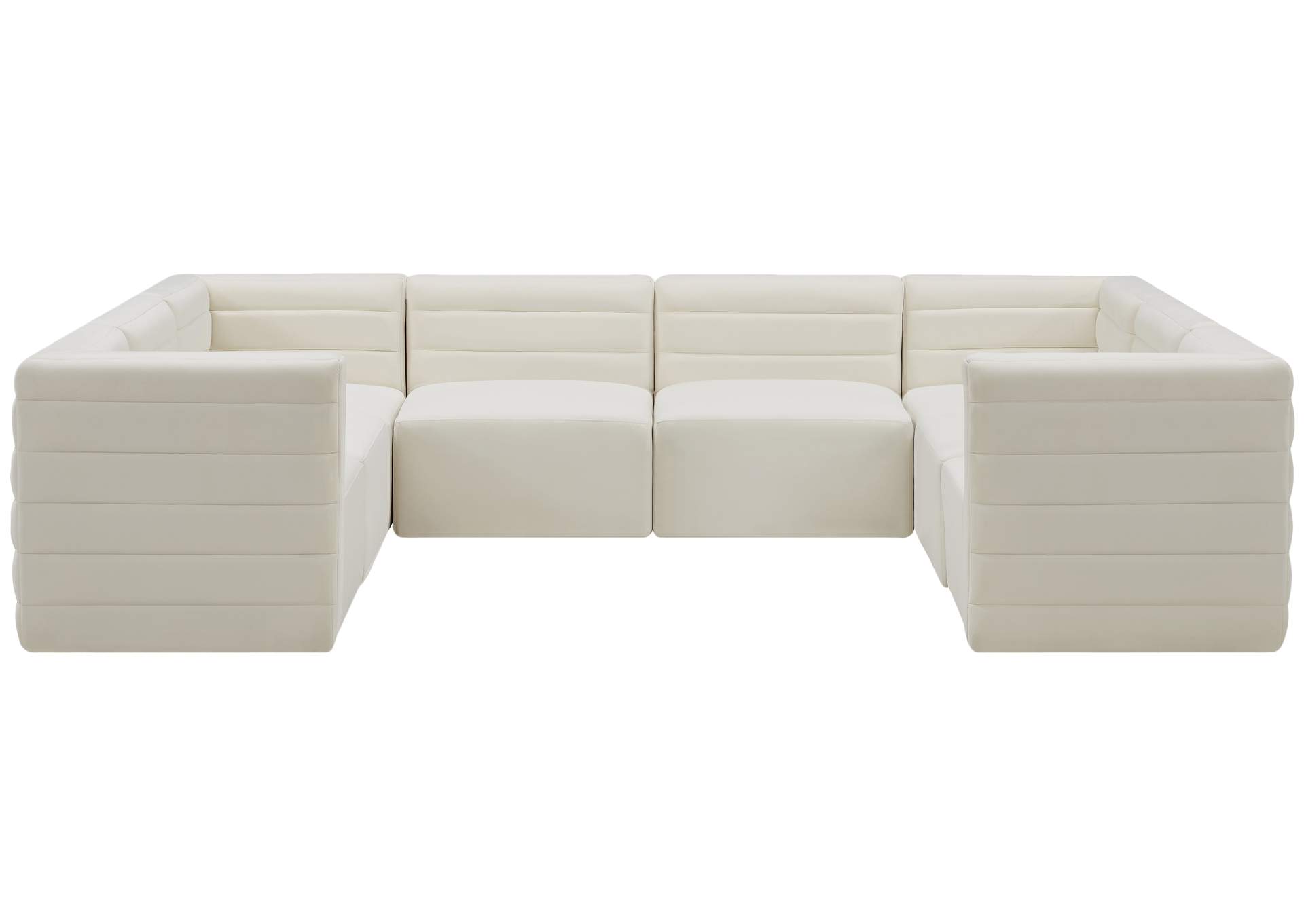 Quincy Cream Velvet Modular Sectional,Meridian Furniture