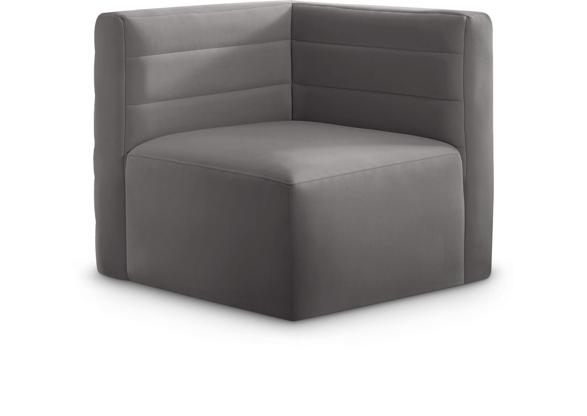 Quincy Grey Velvet Modular Corner Chair,Meridian Furniture