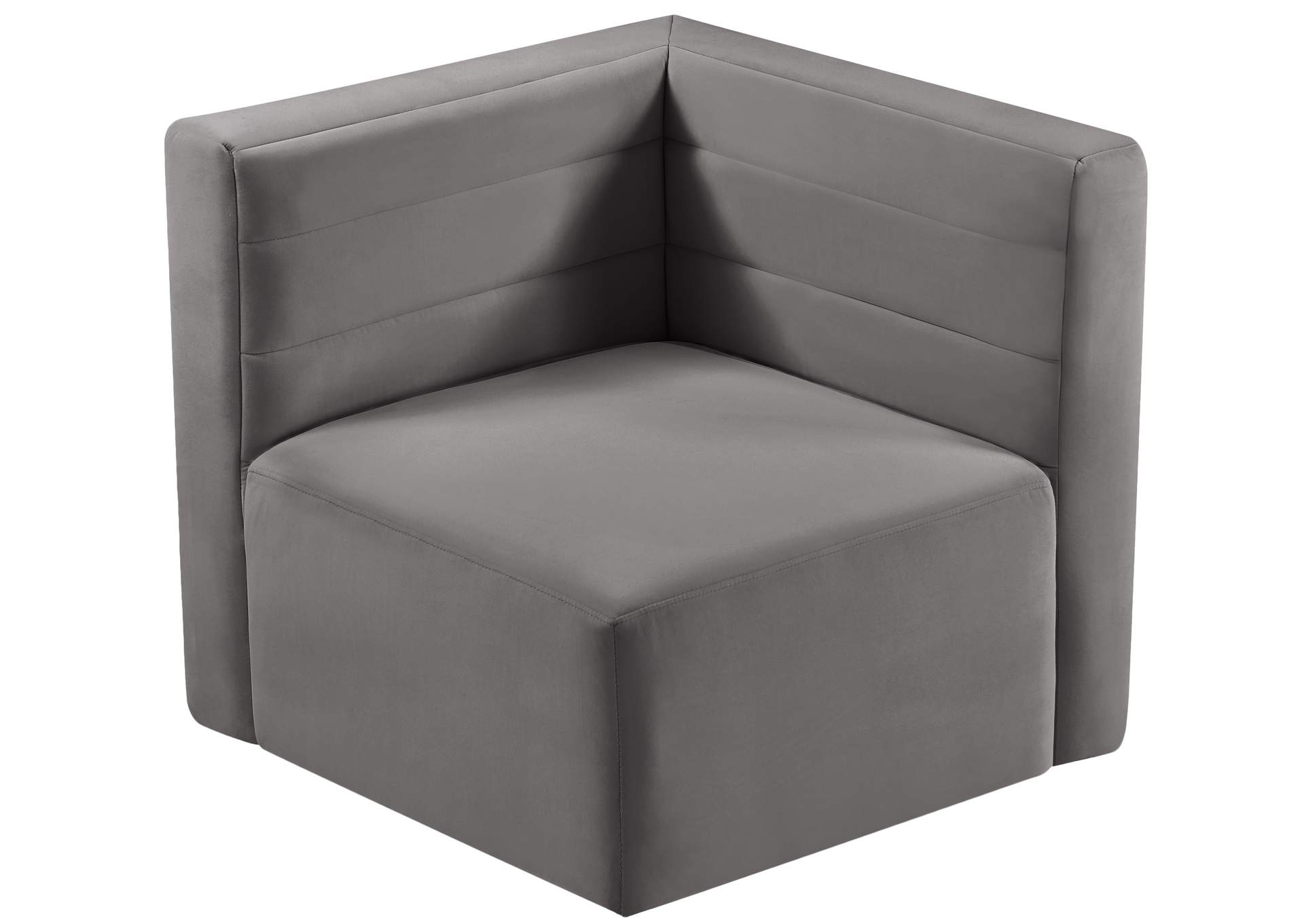 Quincy Grey Velvet Modular Corner Chair,Meridian Furniture