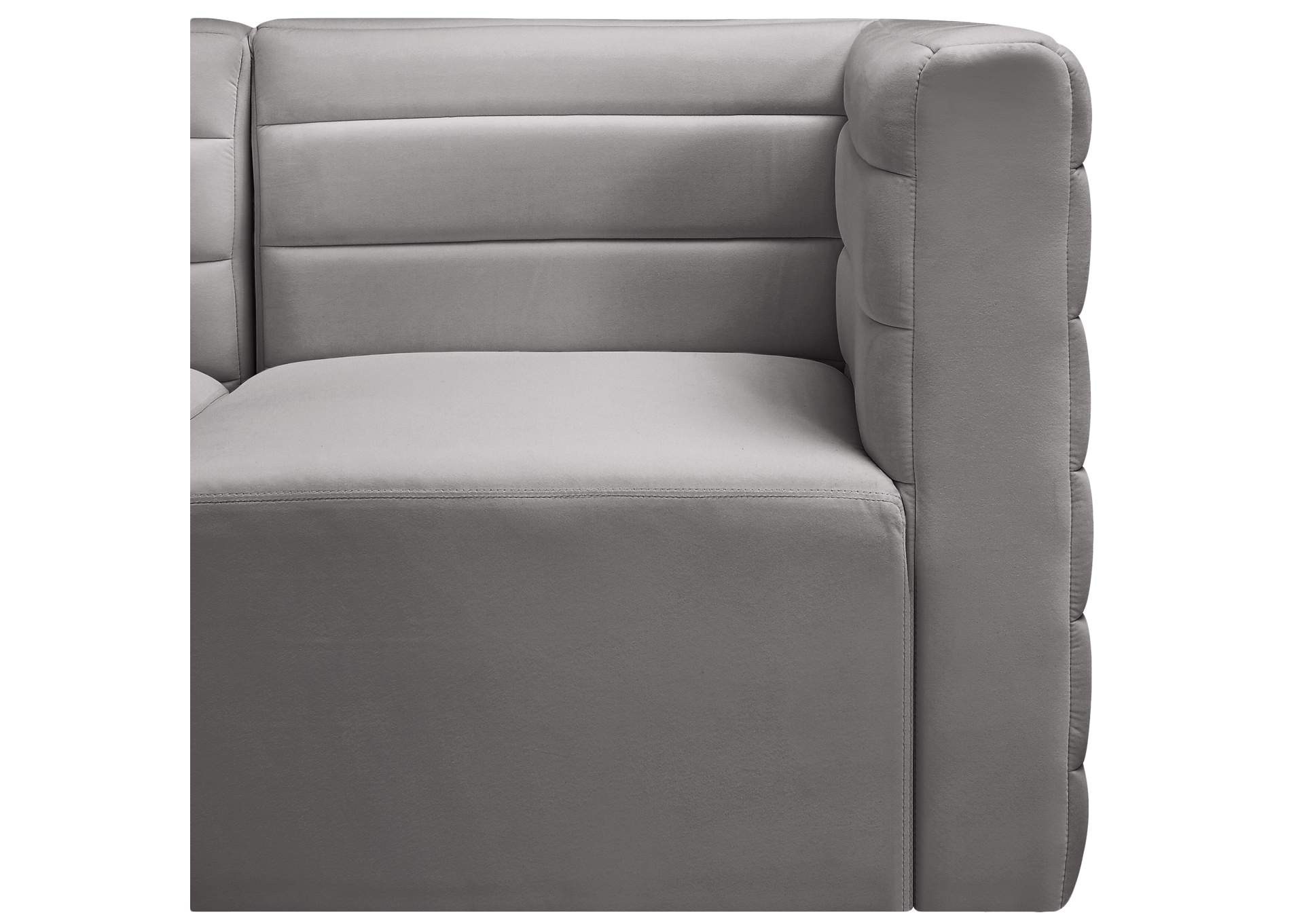 Quincy Grey Velvet Modular Corner Chair,Meridian Furniture