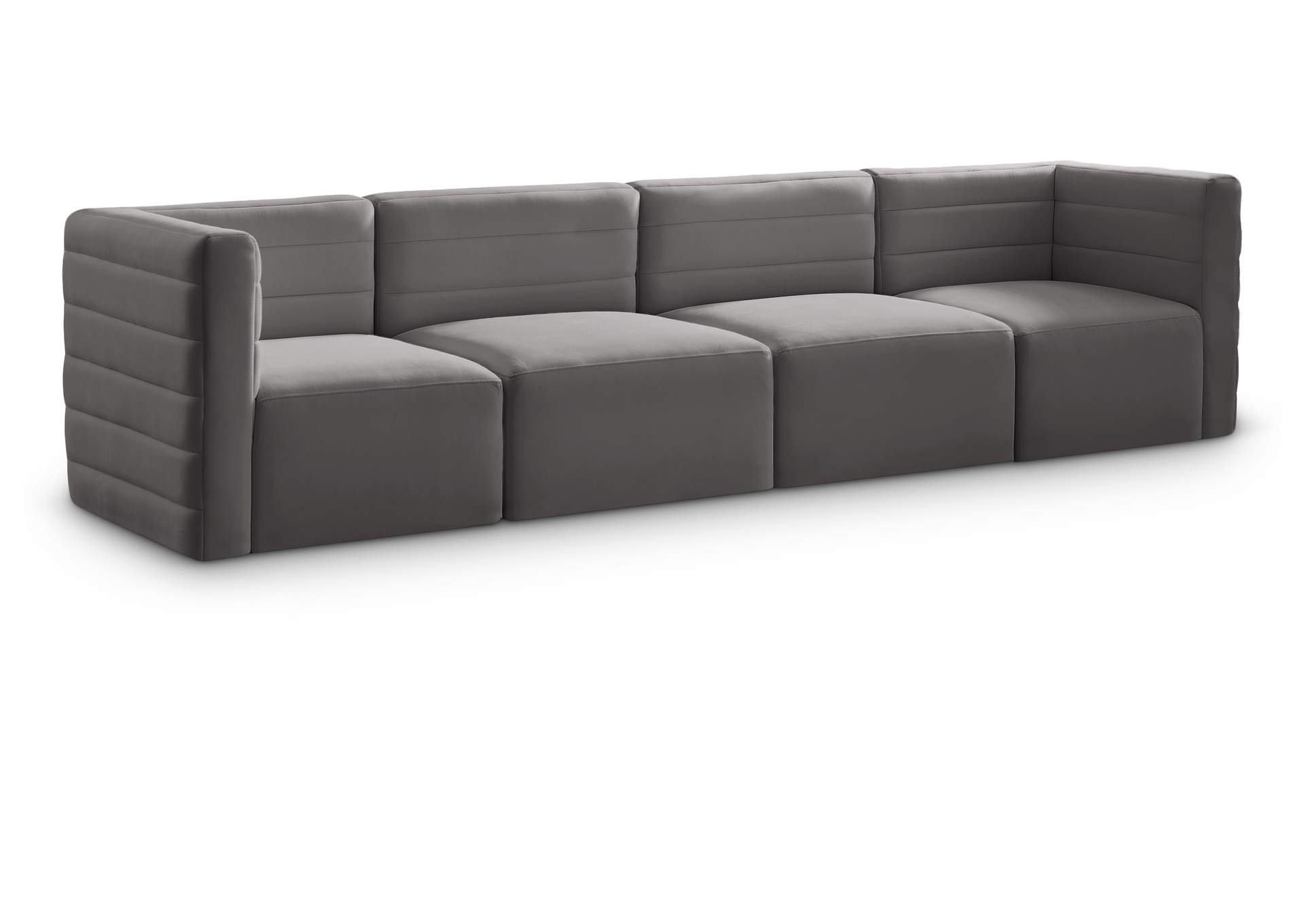 Quincy Grey Velvet Modular Sofa,Meridian Furniture