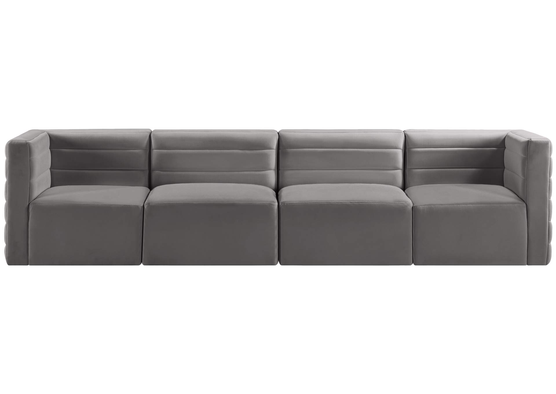 Quincy Grey Velvet Modular Sofa,Meridian Furniture