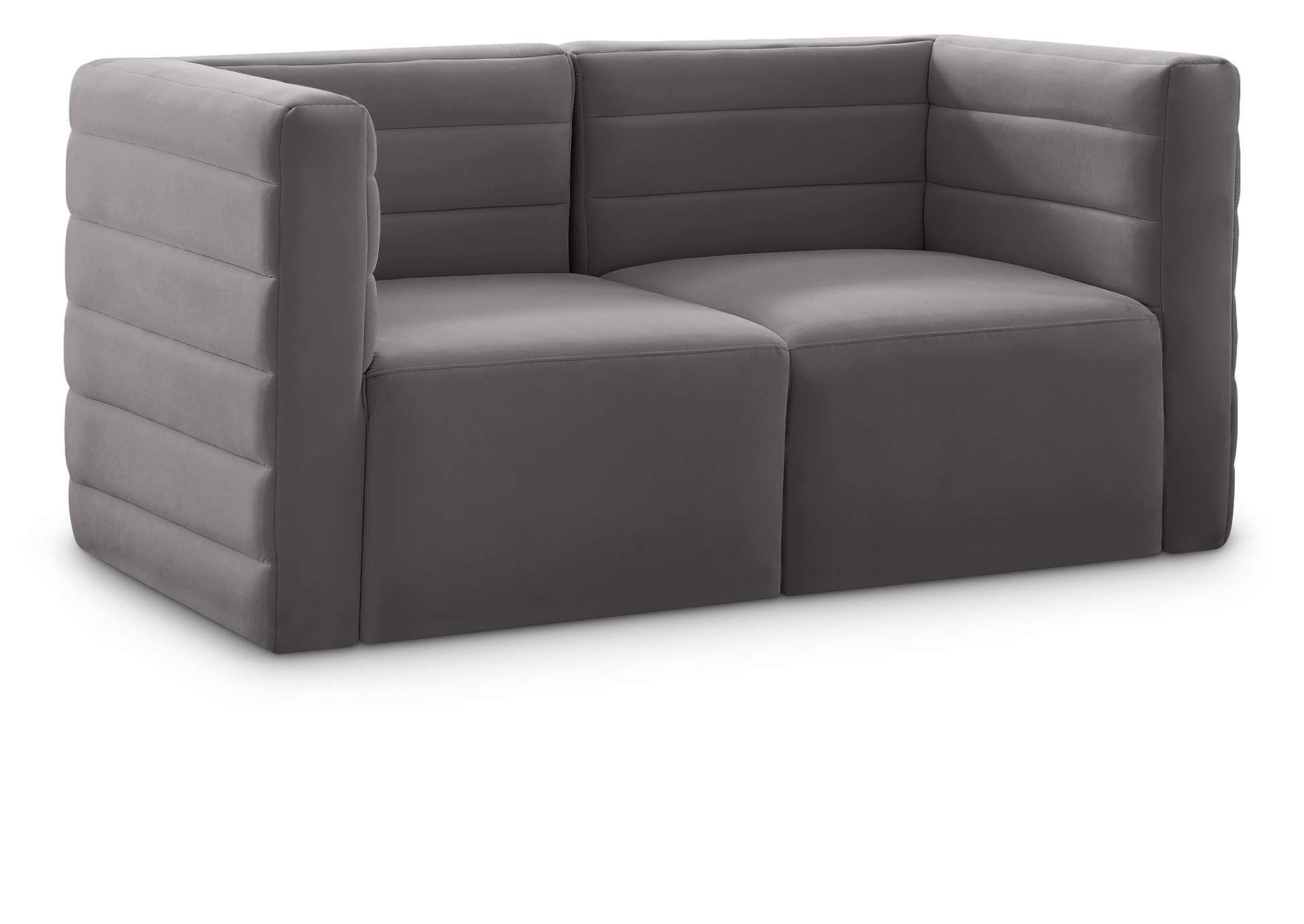 Quincy Grey Velvet Modular Sofa,Meridian Furniture