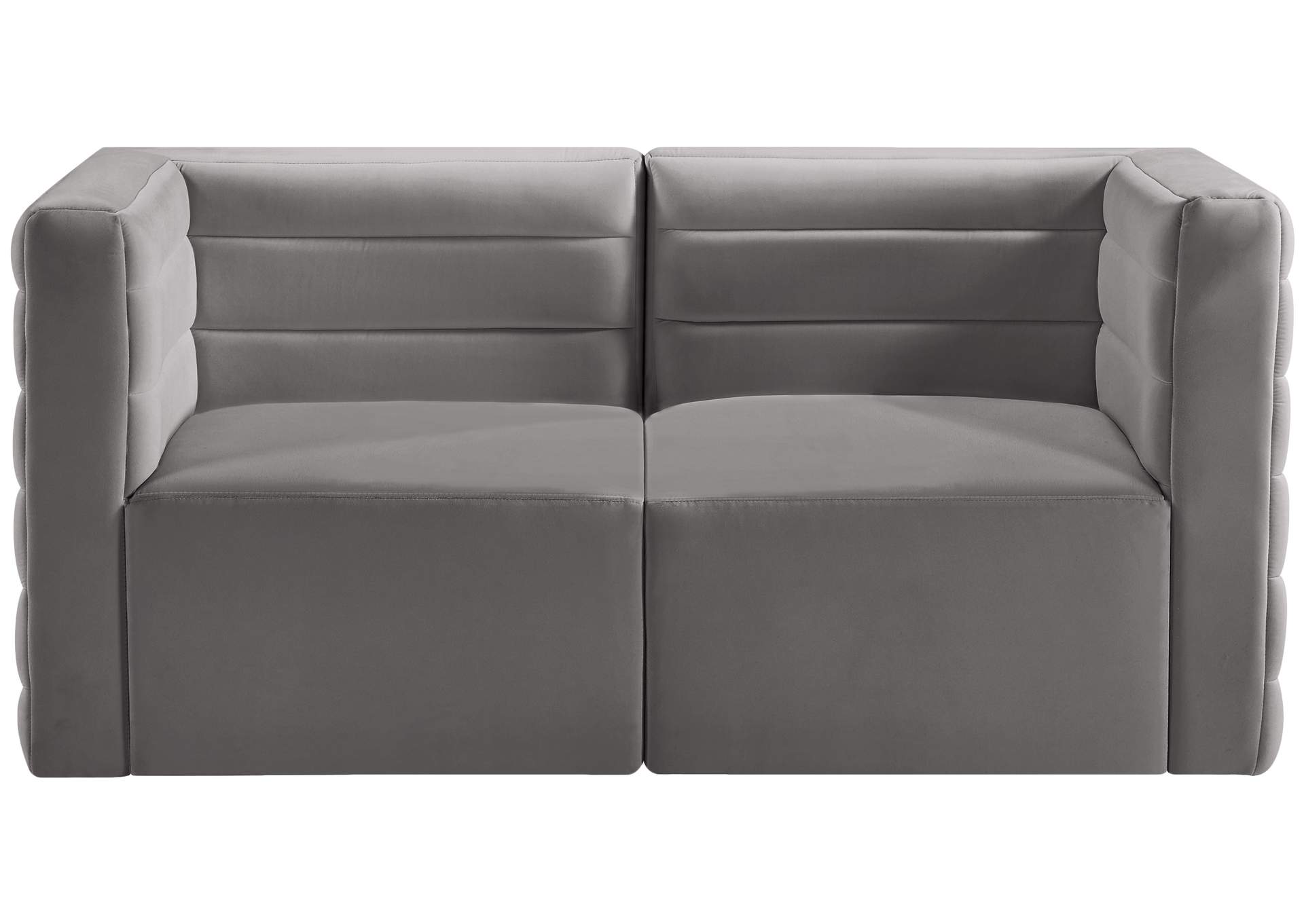 Quincy Grey Velvet Modular Sofa,Meridian Furniture