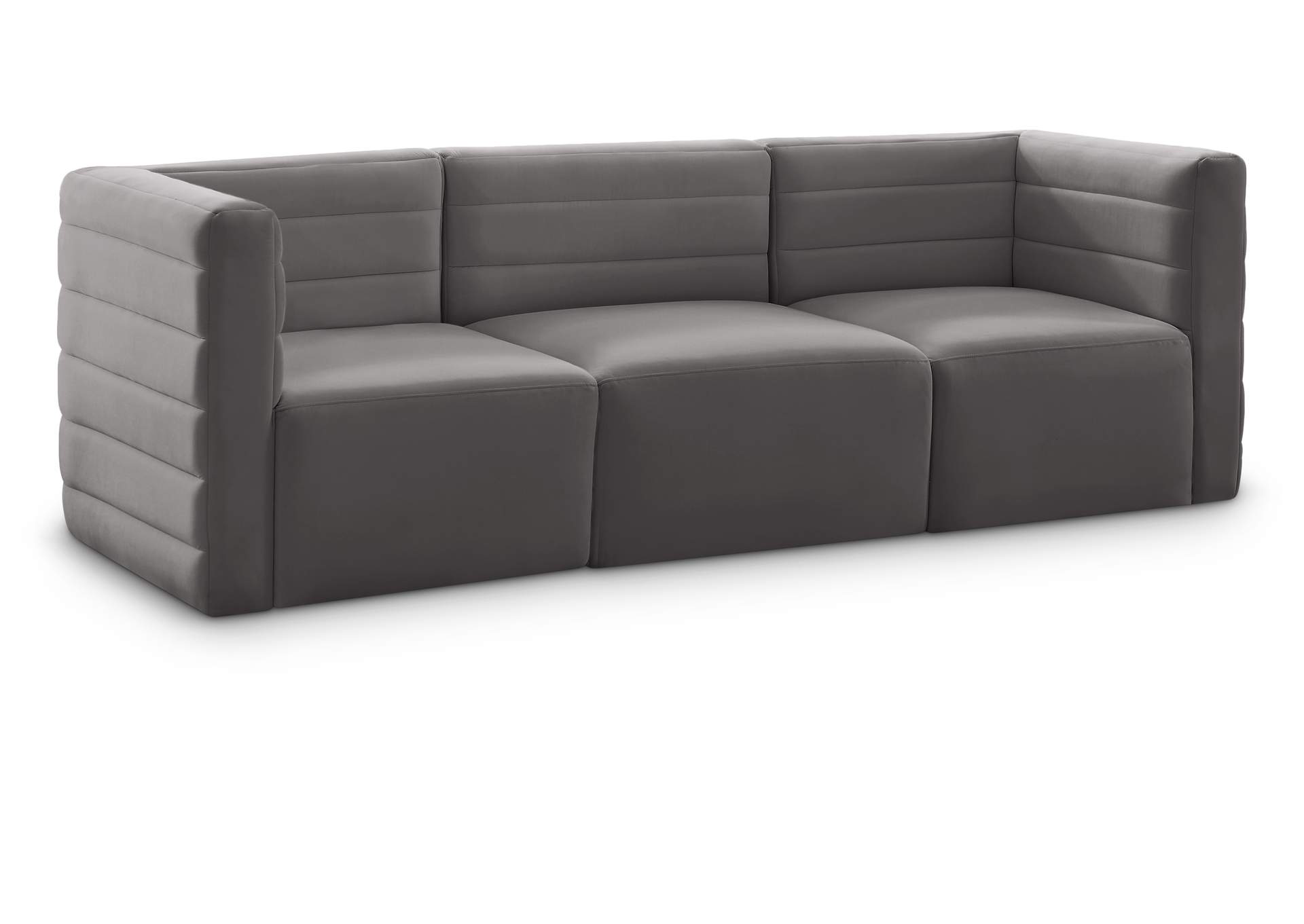 Quincy Grey Velvet Modular Sofa,Meridian Furniture