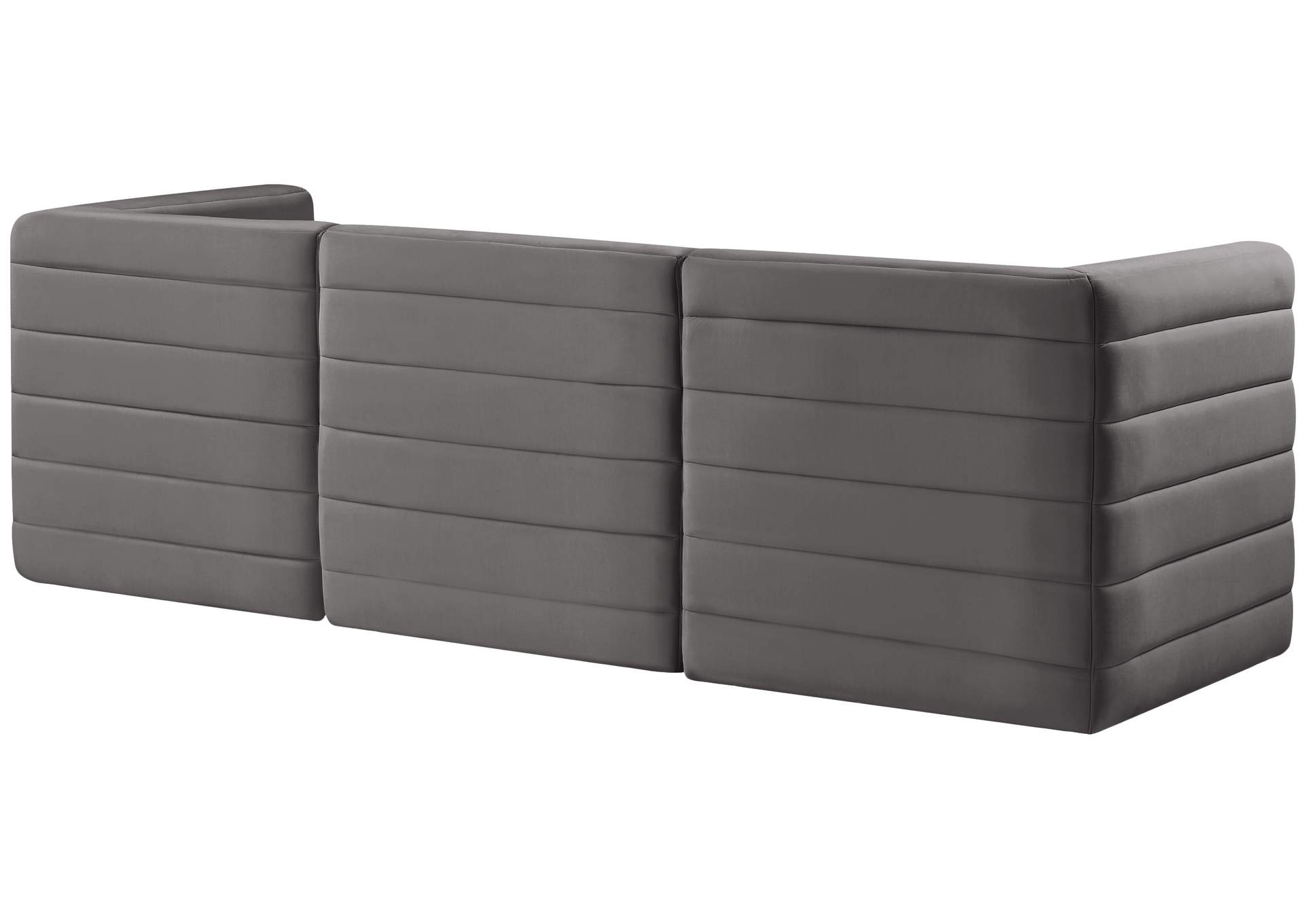 Quincy Grey Velvet Modular Sofa,Meridian Furniture