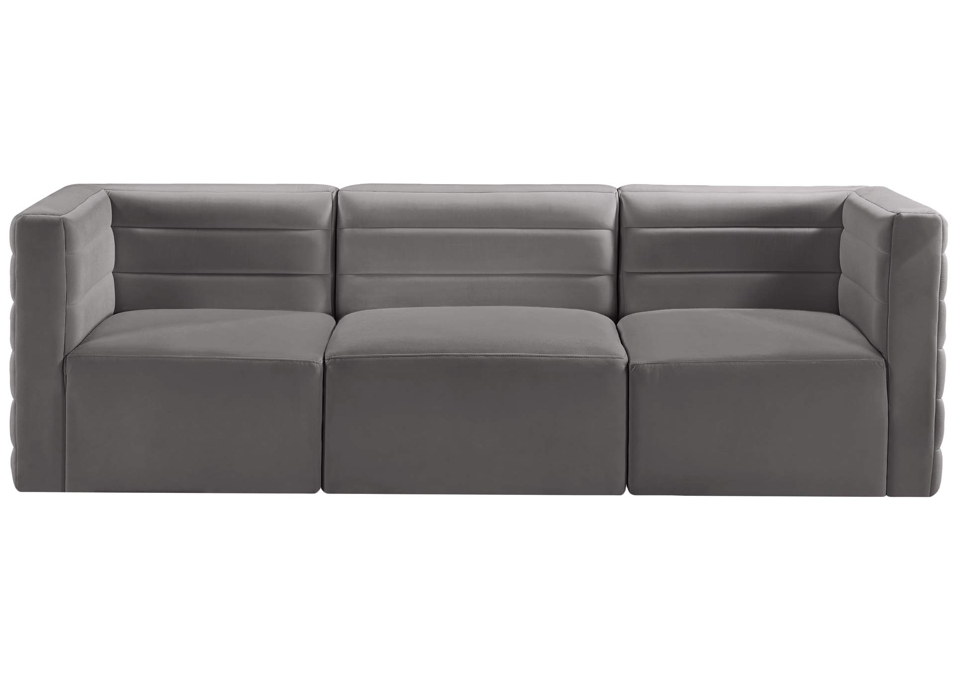 Quincy Grey Velvet Modular Sofa,Meridian Furniture