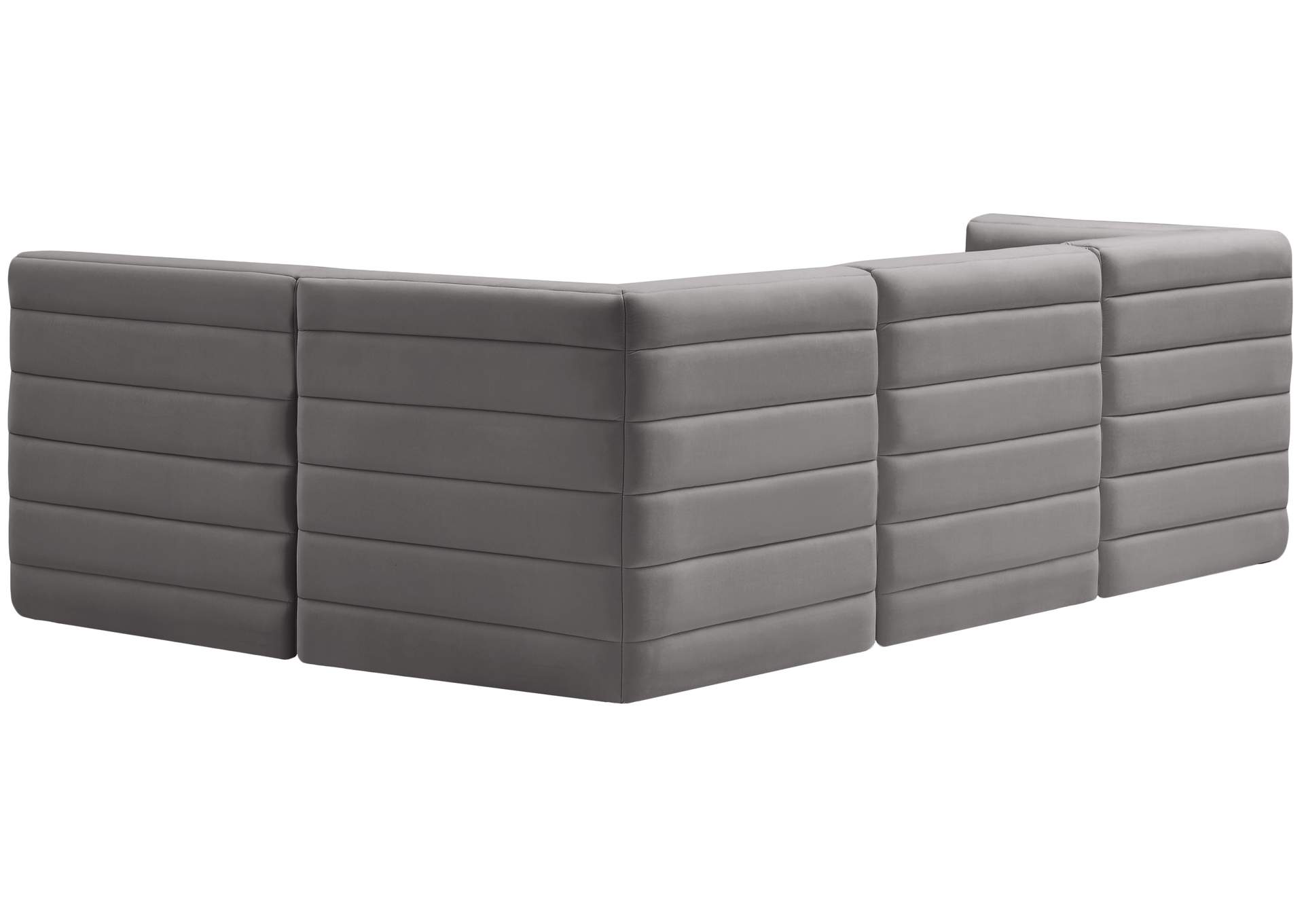 Quincy Grey Velvet Modular Sectional,Meridian Furniture