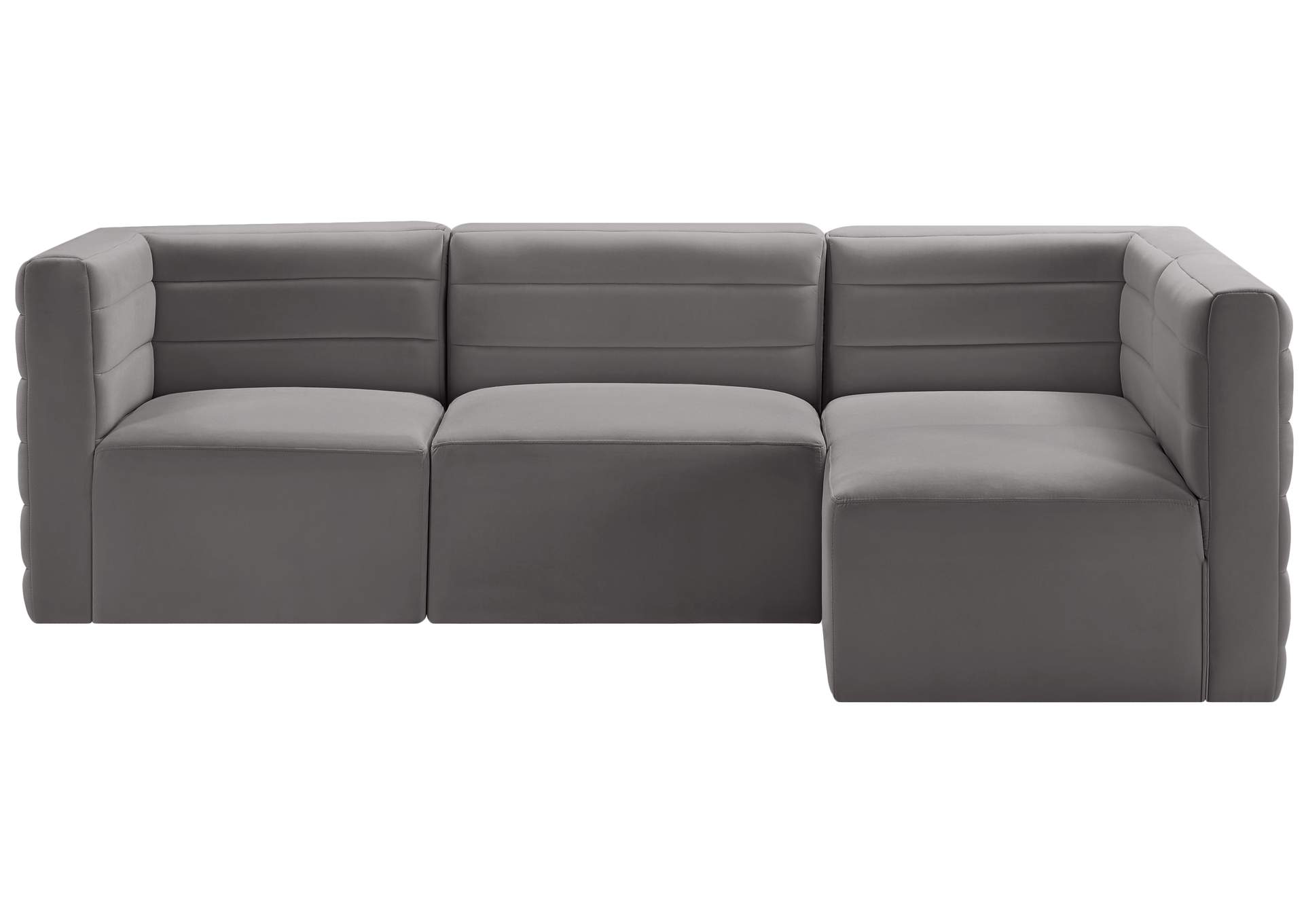 Quincy Grey Velvet Modular Sectional,Meridian Furniture