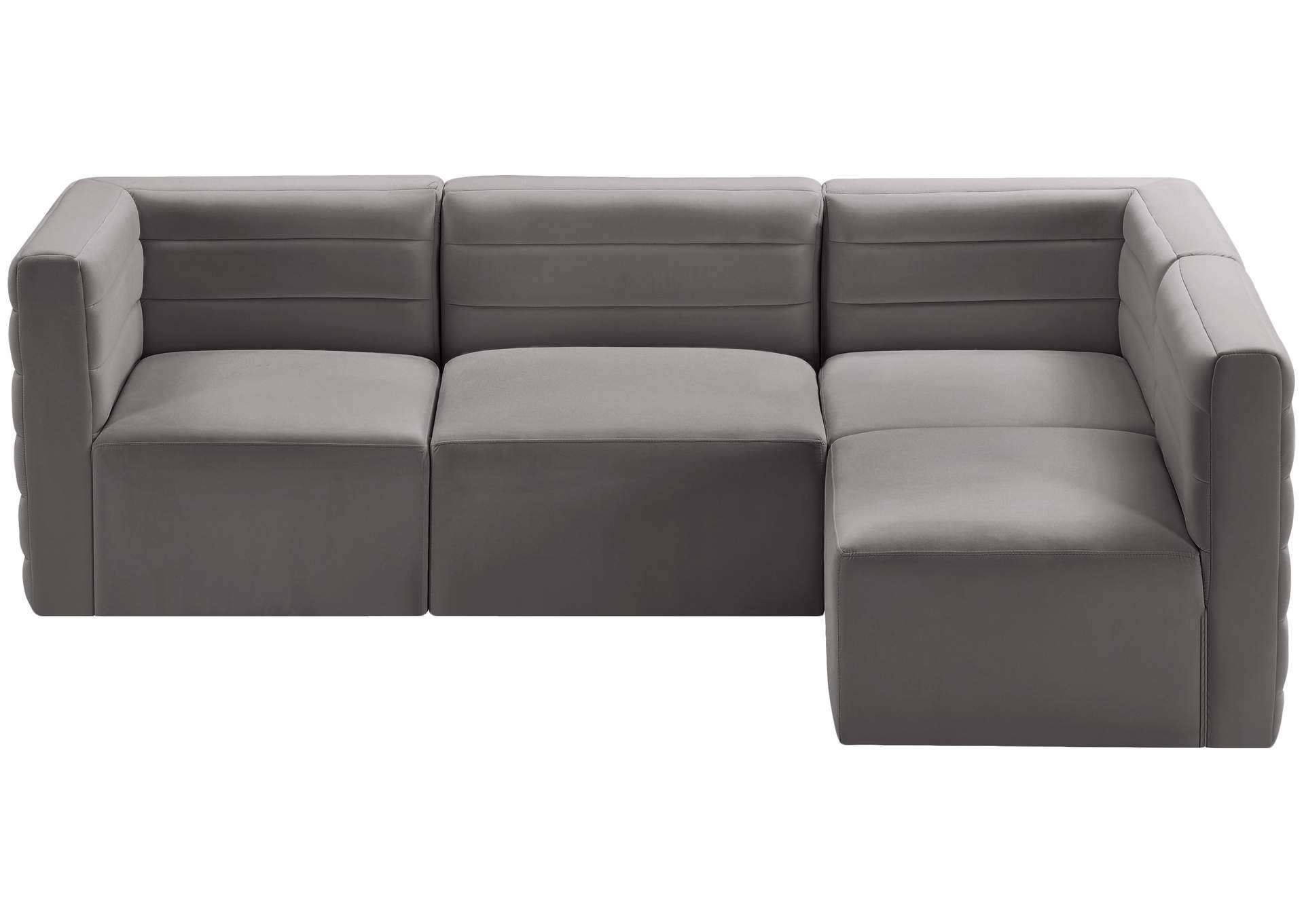 Quincy Grey Velvet Modular Sectional,Meridian Furniture