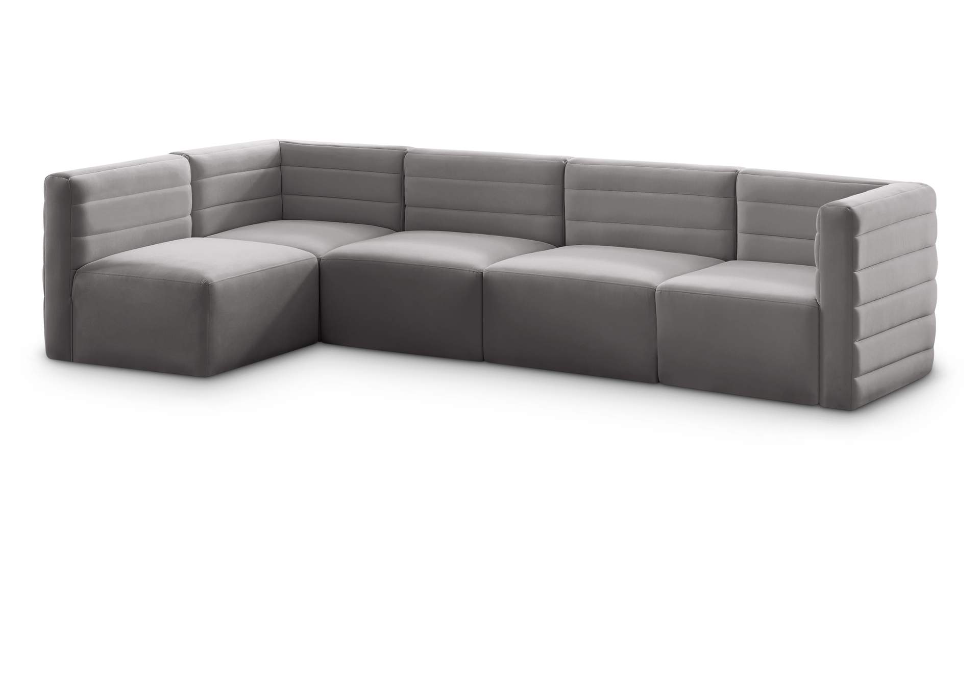 Quincy Grey Velvet Modular Sectional,Meridian Furniture