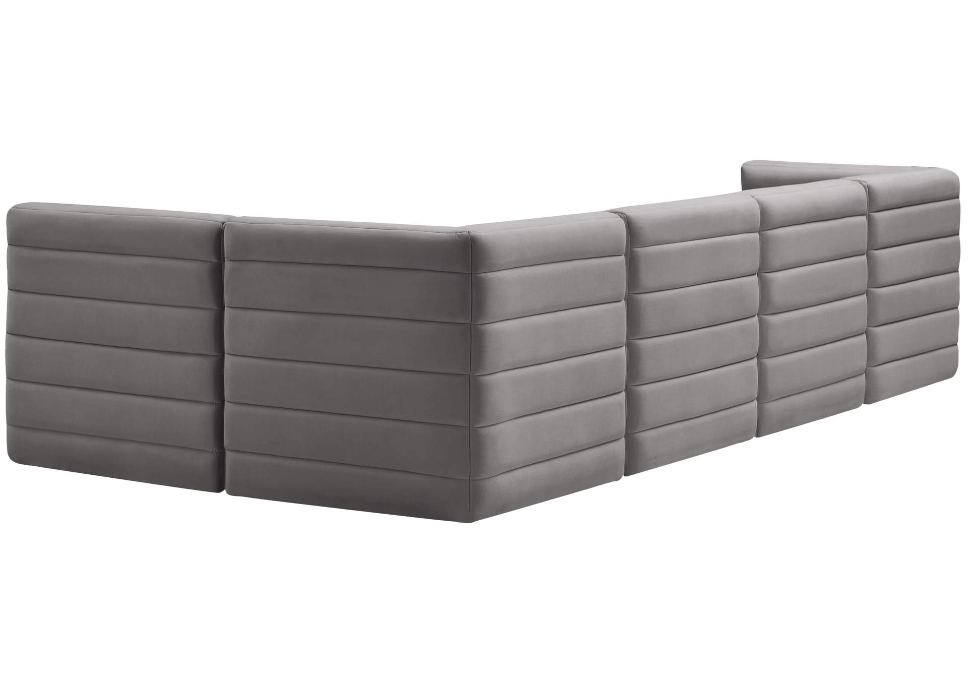 Quincy Grey Velvet Modular Sectional,Meridian Furniture